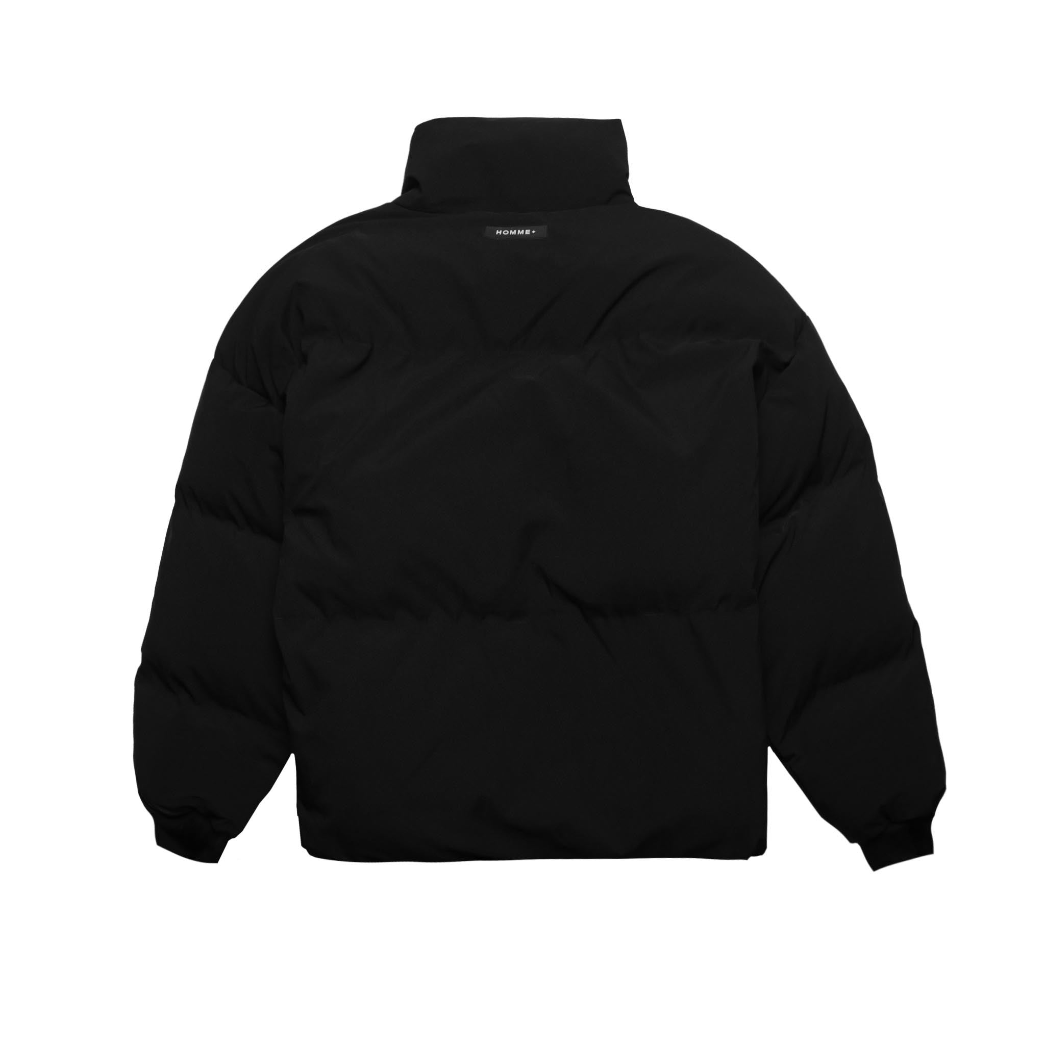 HOMME+ Rubber Patch Puffer Jacket Black