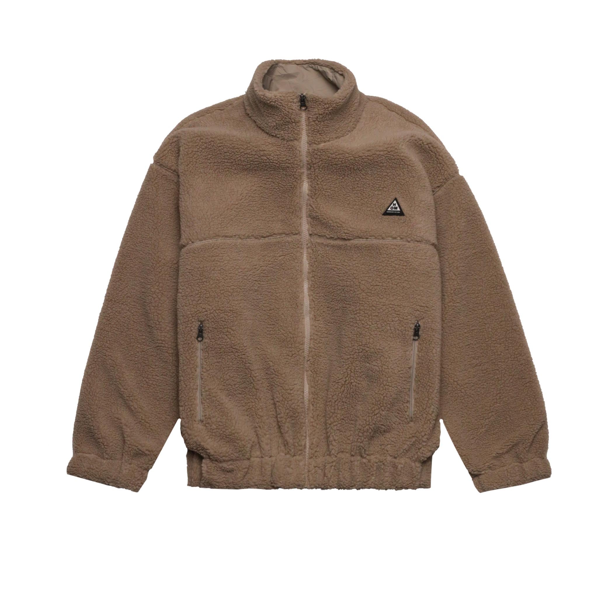 HOMME+ Zip Sherpa Jacket Taupe