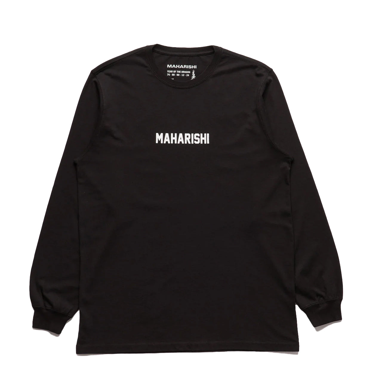 Maharishi Woodblock Dragon L/S T-Shirt Black