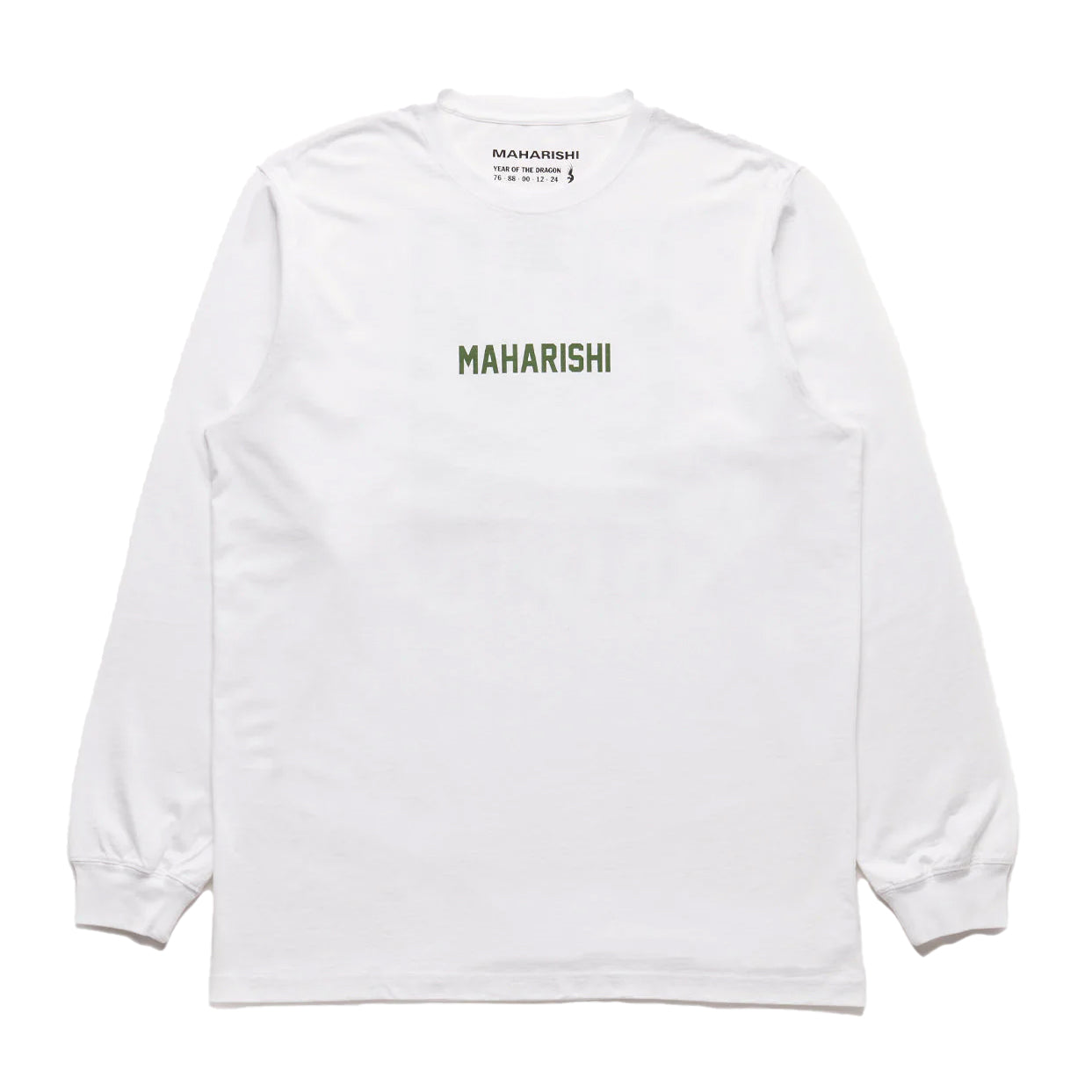 Maharishi Woodblock Dragon L/S T-Shirt White
