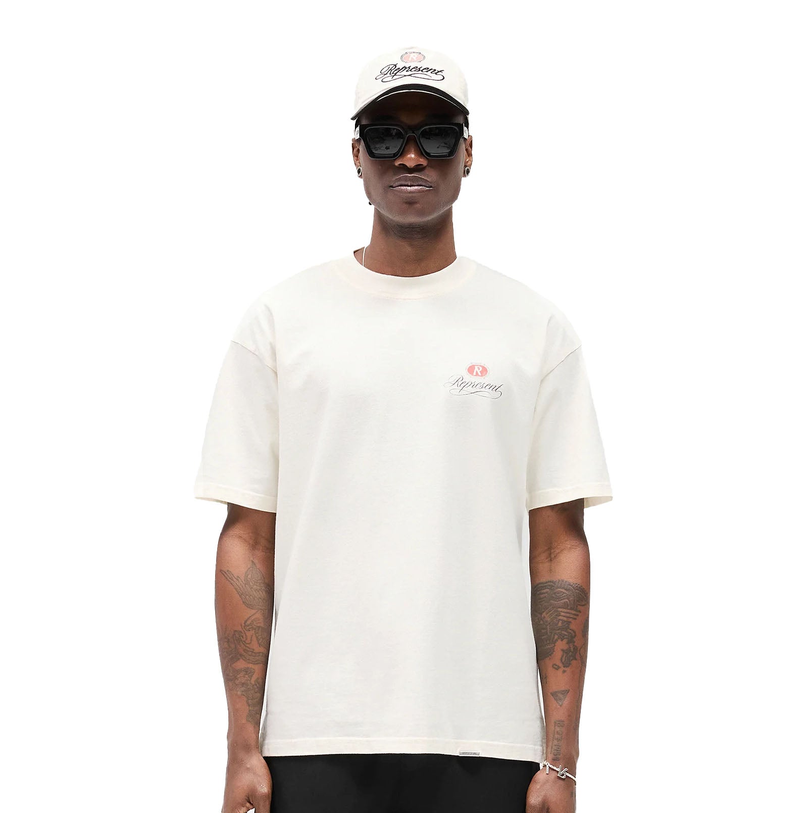REPRESENT Grand Vintage Hand-Drawn T-Shirt Aged White