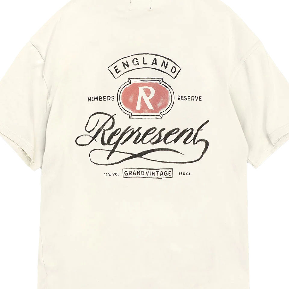 REPRESENT Grand Vintage Hand-Drawn T-Shirt Aged White