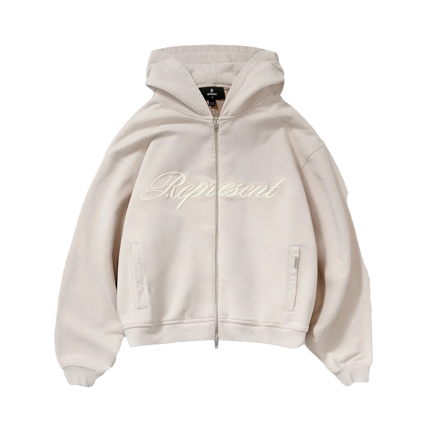 REPRESENT Script Logo Zip Hoodie Concrete