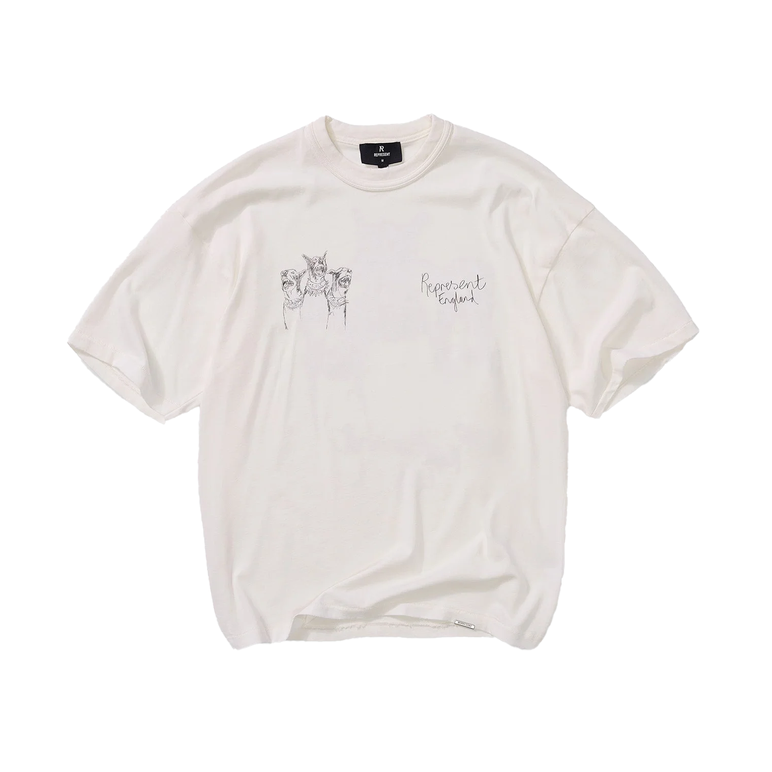 REPRESENT Hand Drawn Thoroughbred Dogs T-Shirt Flat White