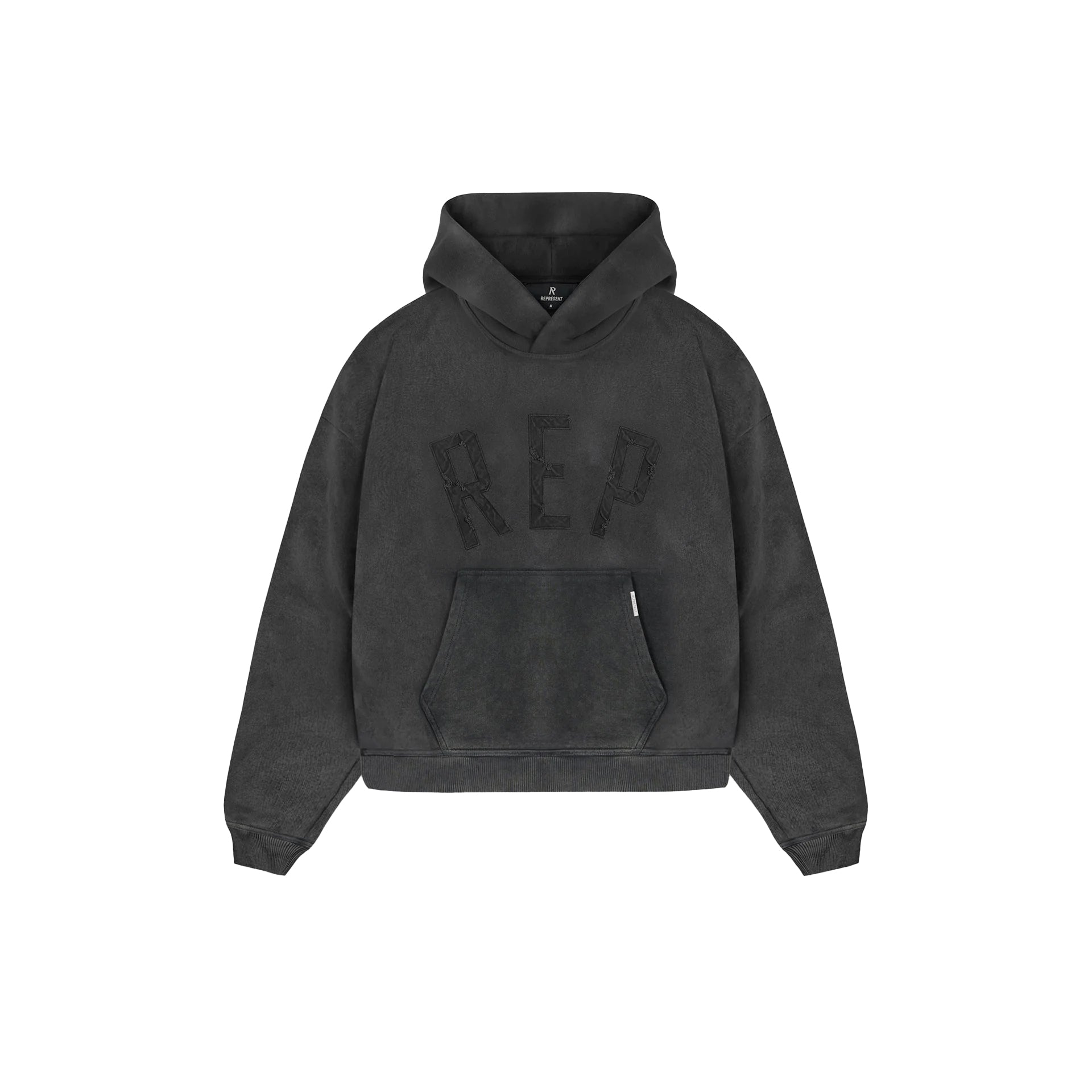 REPRESENT Rep Applique Hoodie Vintage Black