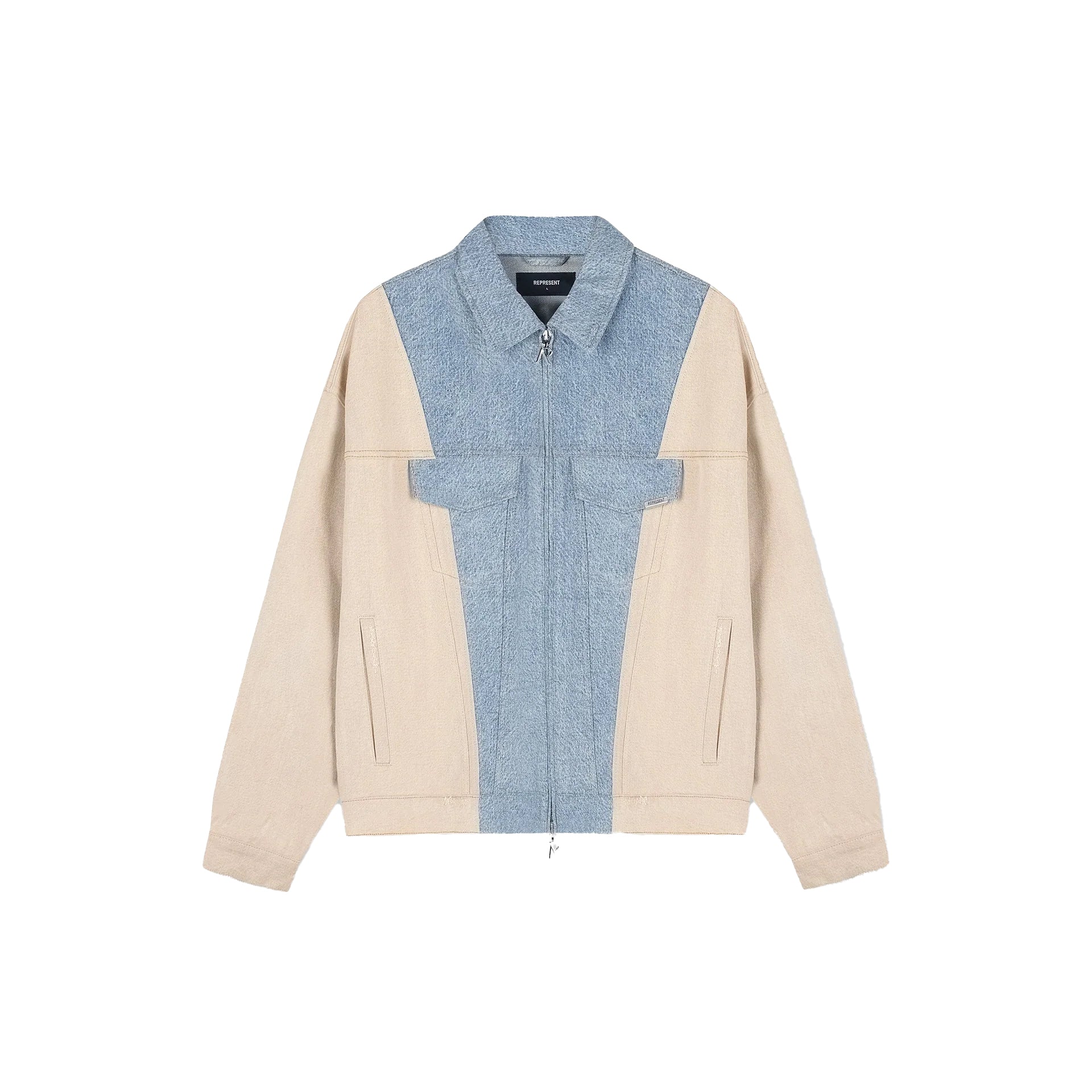 Represent R4 Colour Block Denim Jacket Blue & SNEAKERBOX