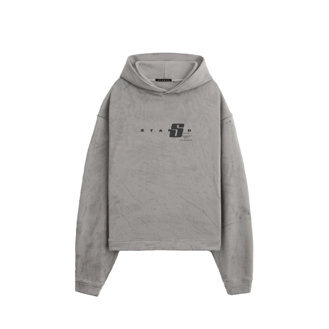 STAMPD Transit Splatter Crop Hoodie Cement