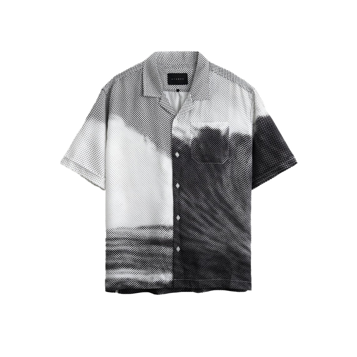 STAMPD Black Wave Camp Collar Buttondown Black