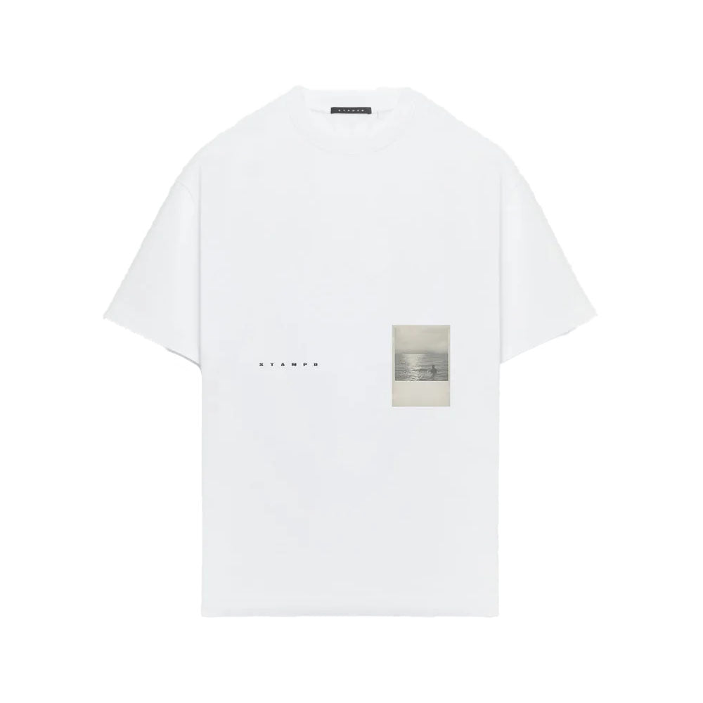 STAMPD Letter Relaxed Tee Dust White