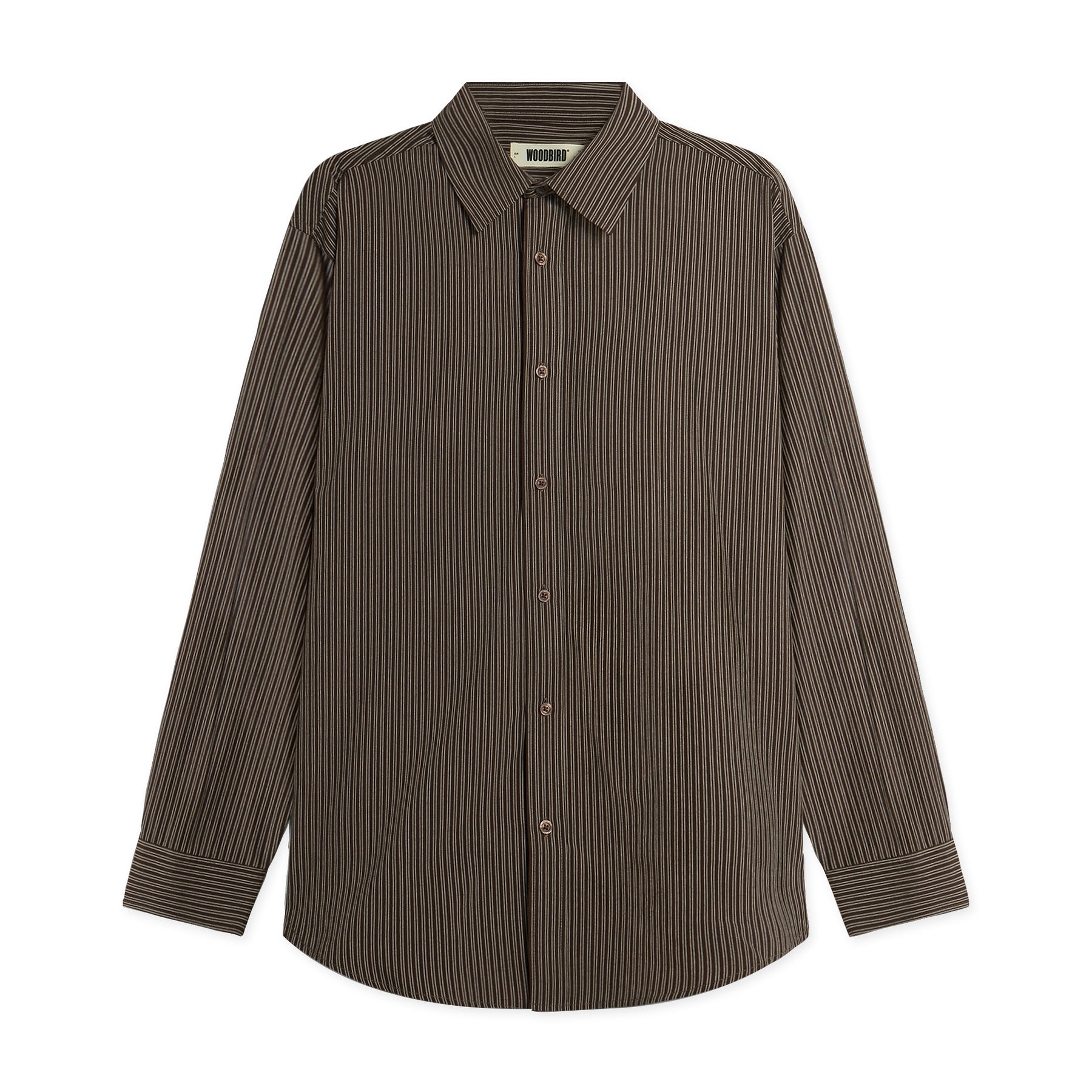 Woodbird BROOKS Stripe Shirt Brown