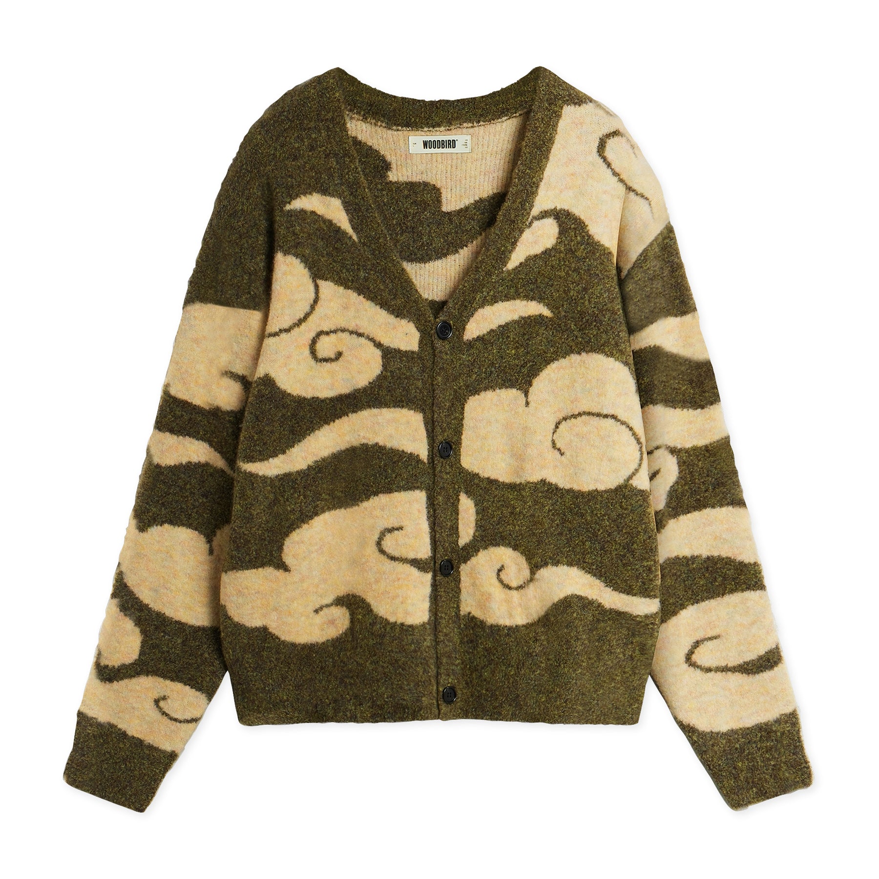 Woodbird KOON CLOUD Cardigan Dark Green