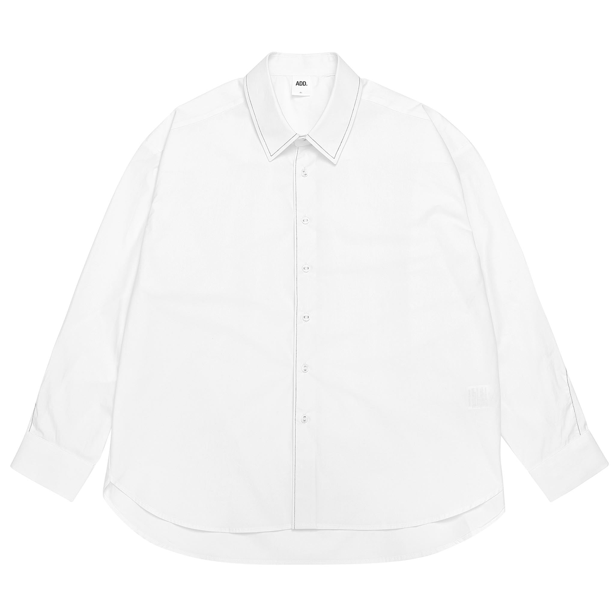 ADD Twist Sleeve Stitch Shirt White