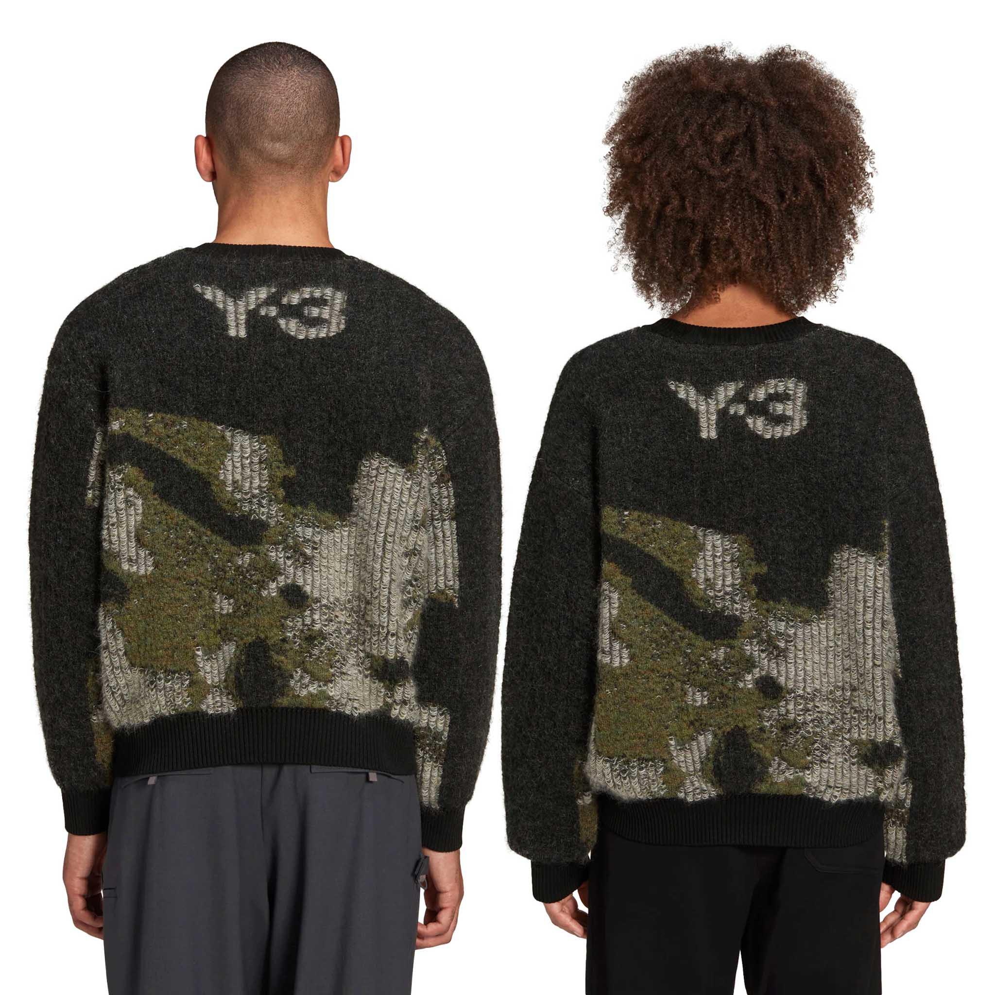 ADIDAS Y-3 CH1 Camo Knit Crew Sweater Black/Green | SNEAKERBOX