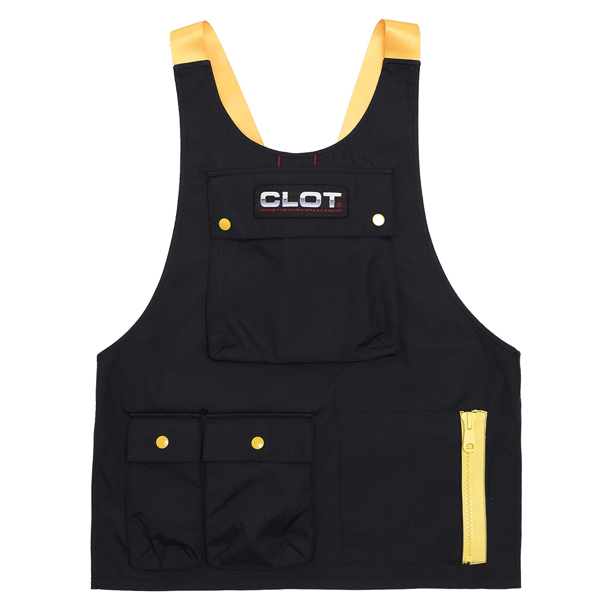 Clot Strapped Apron Vest Black