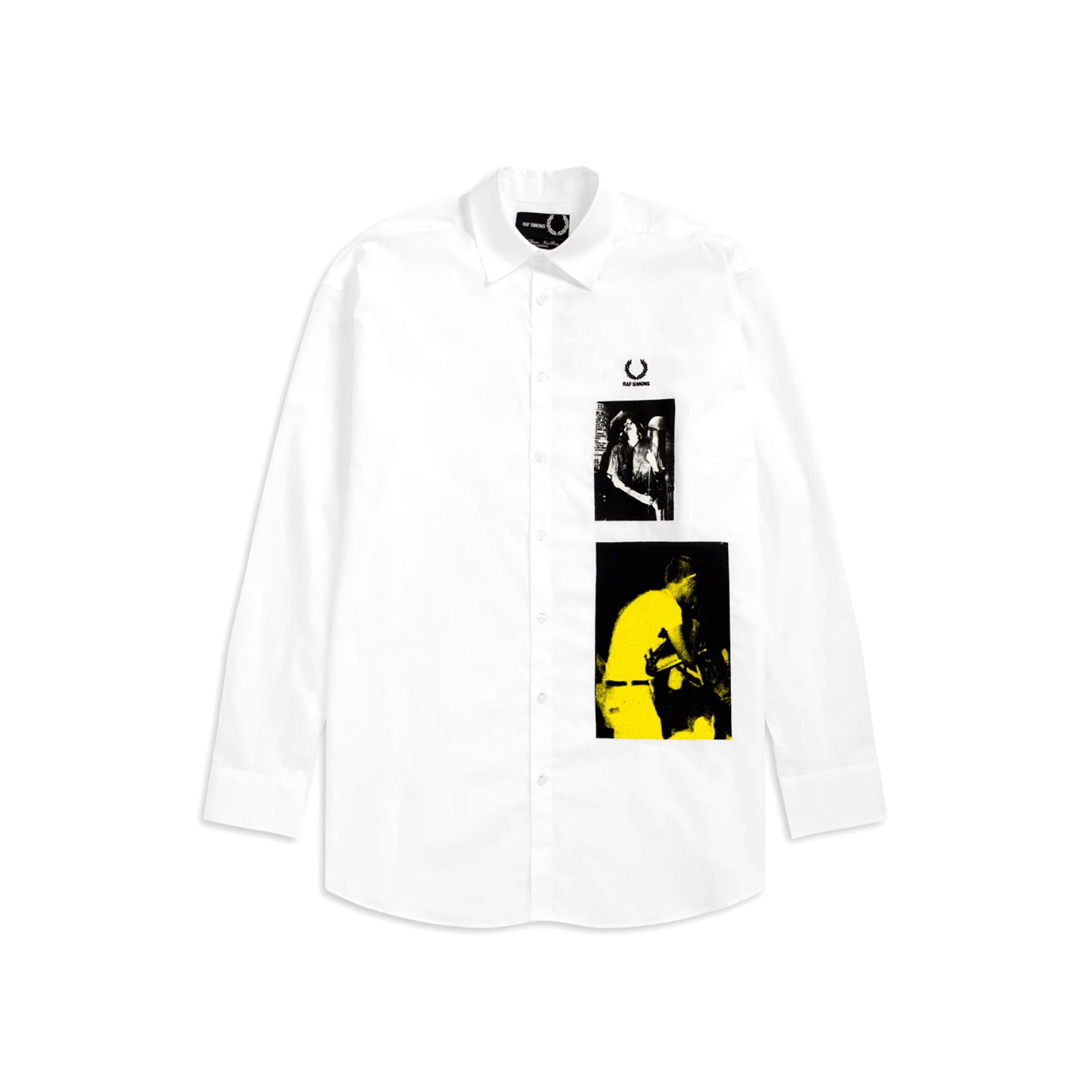 Fred Perry x Raf Simons Patched Oversized Shirt White
