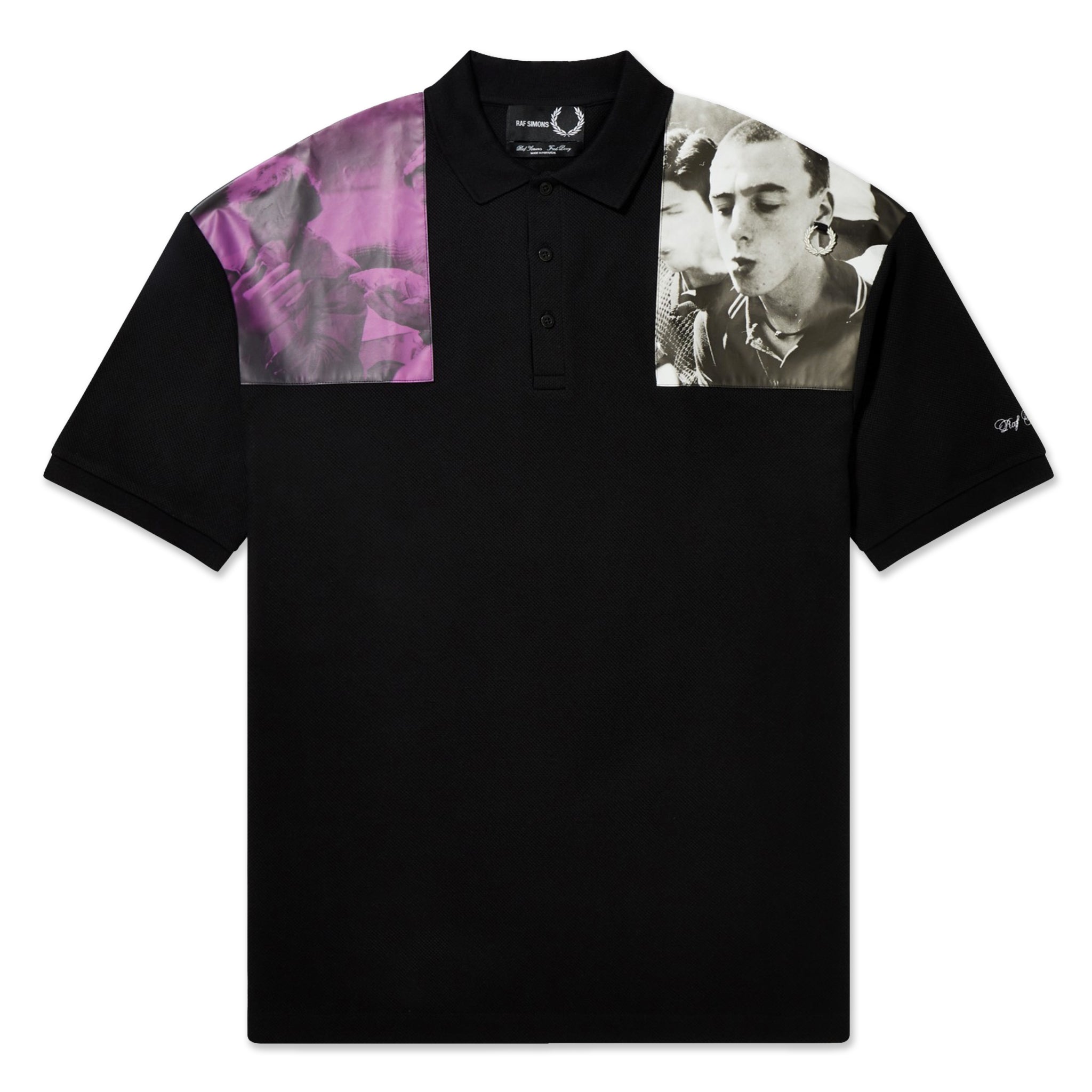 Fred Perry x Raf Simons Printed Patch Polo Black