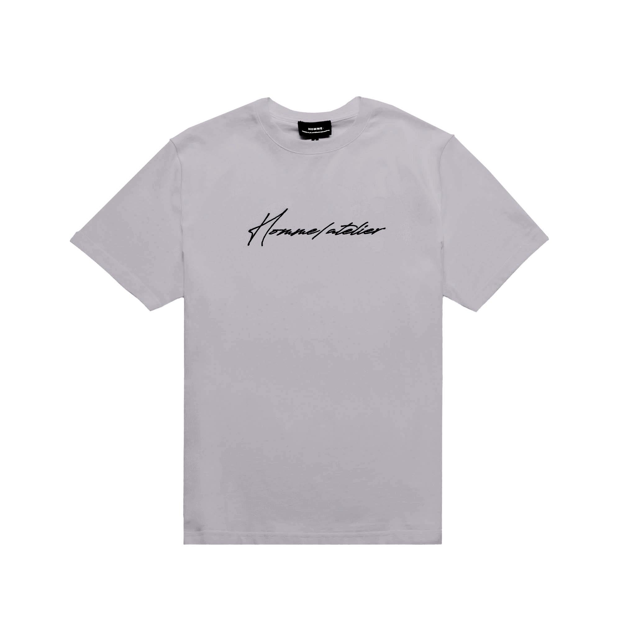 HOMME+ Atelier Script Embroidery Tee Grey