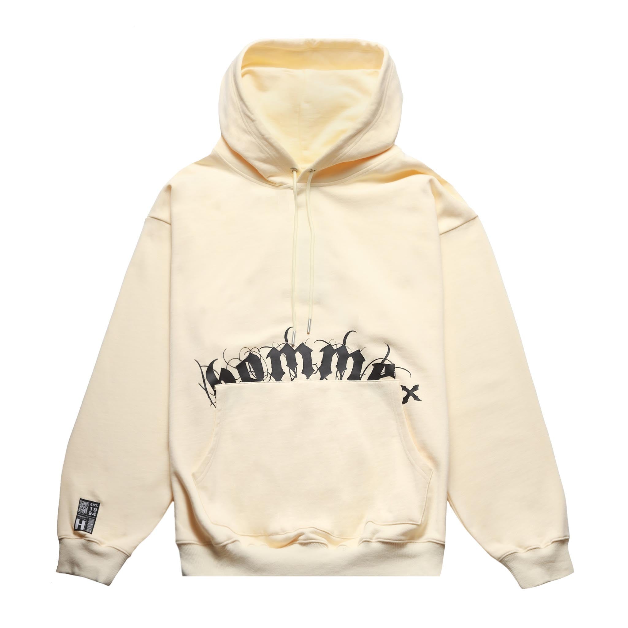 HOMME+ Gothic Print Hoodie Sand