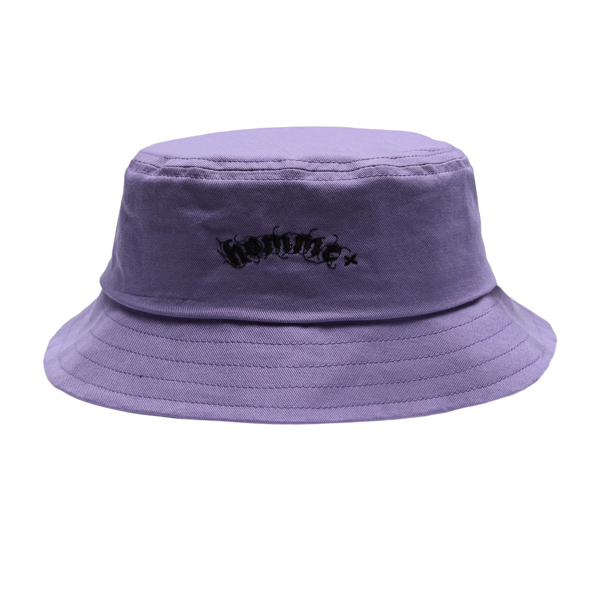HOMME+ Gothic Print Bucket Hat Lilac