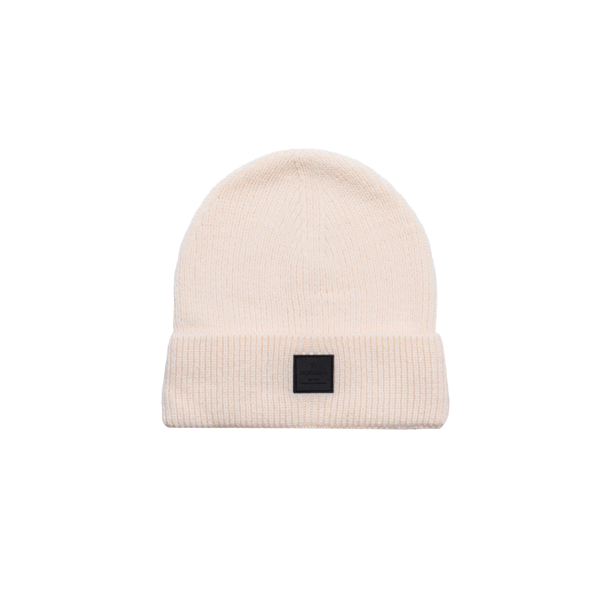 HOMME+ Rubber Patch Beanie Cream