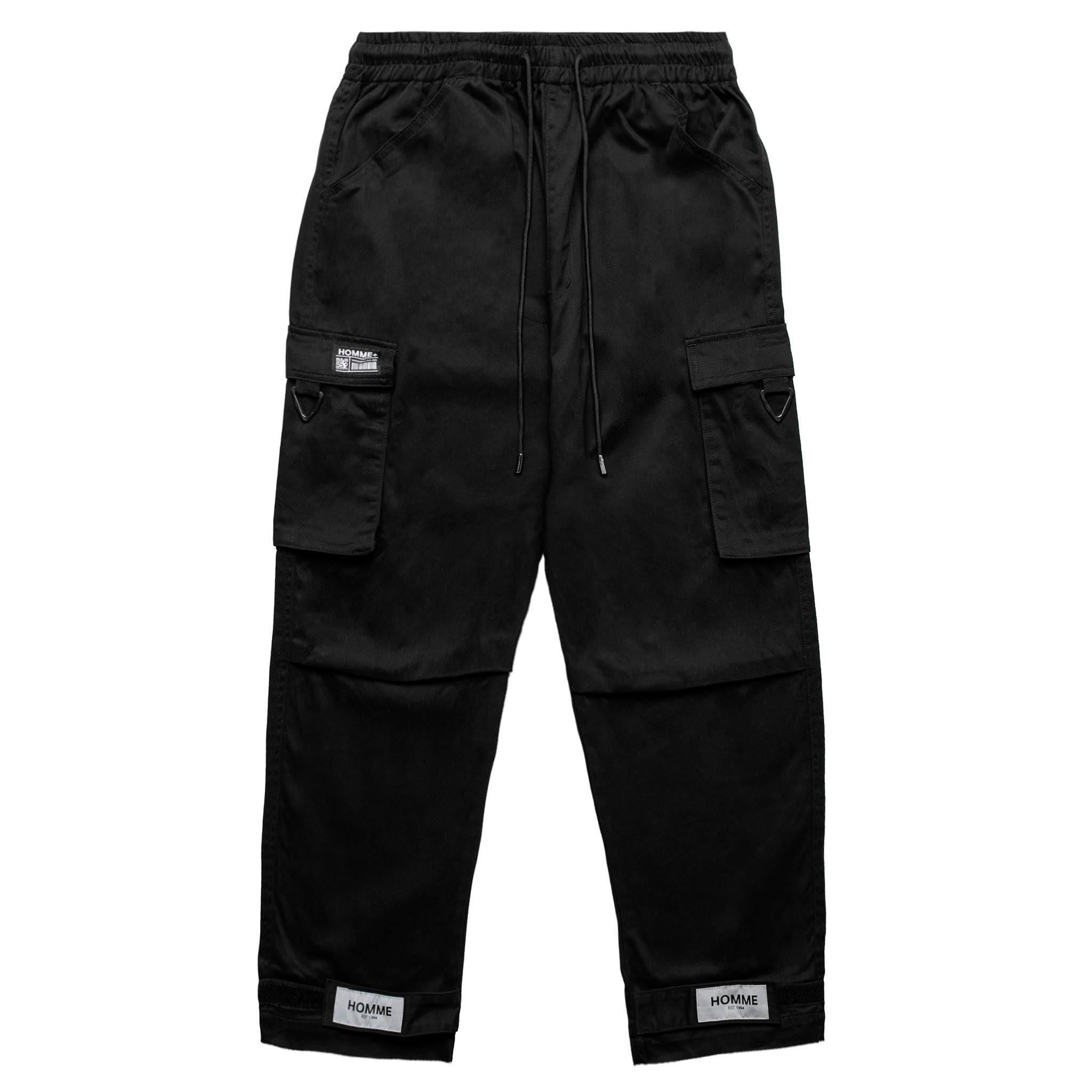 HOMME+ Reflective Strap Tech Cargo Pants Black