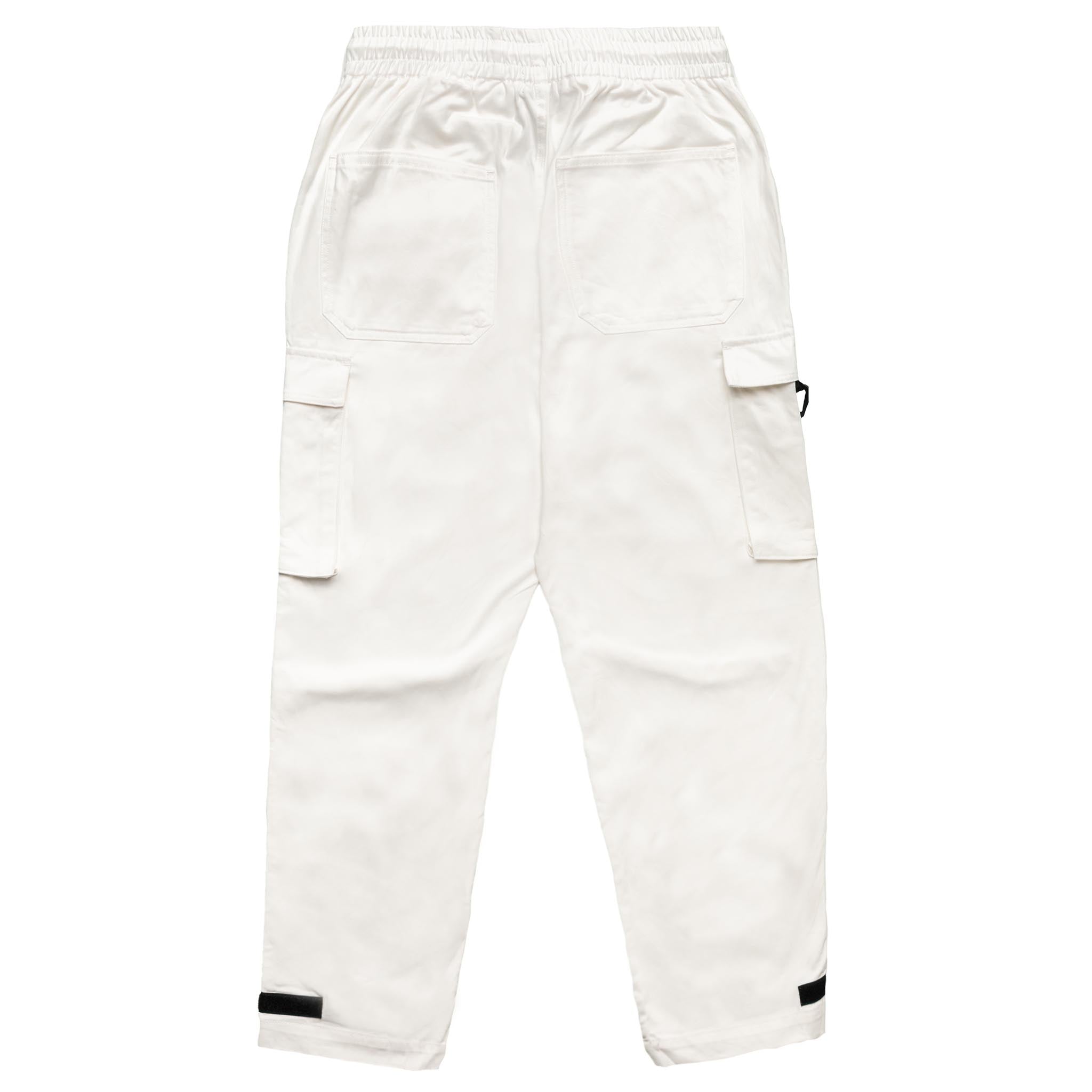 HOMME+ Reflective Strap Tech Cargo Pants White
