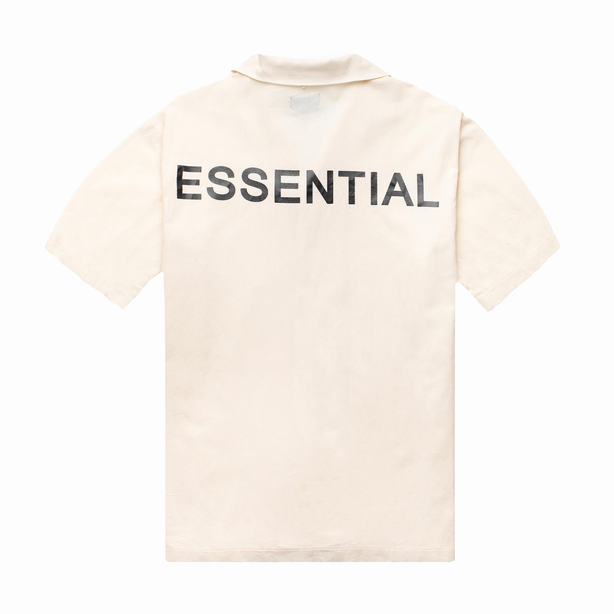 HOMME+ 'ESSENTIAL' Camp Shirt Beige