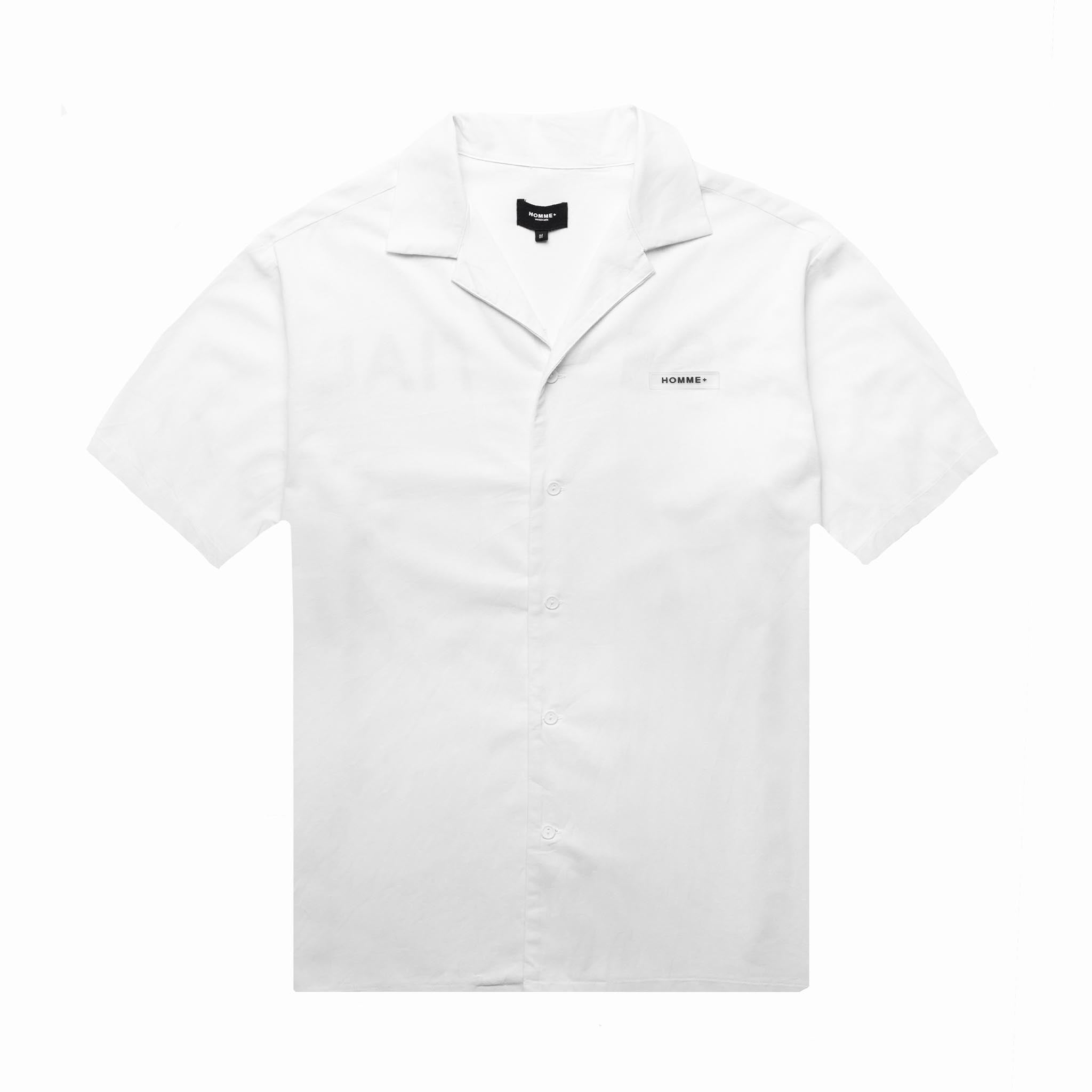 HOMME+ 'ESSENTIAL' Camp Shirt White