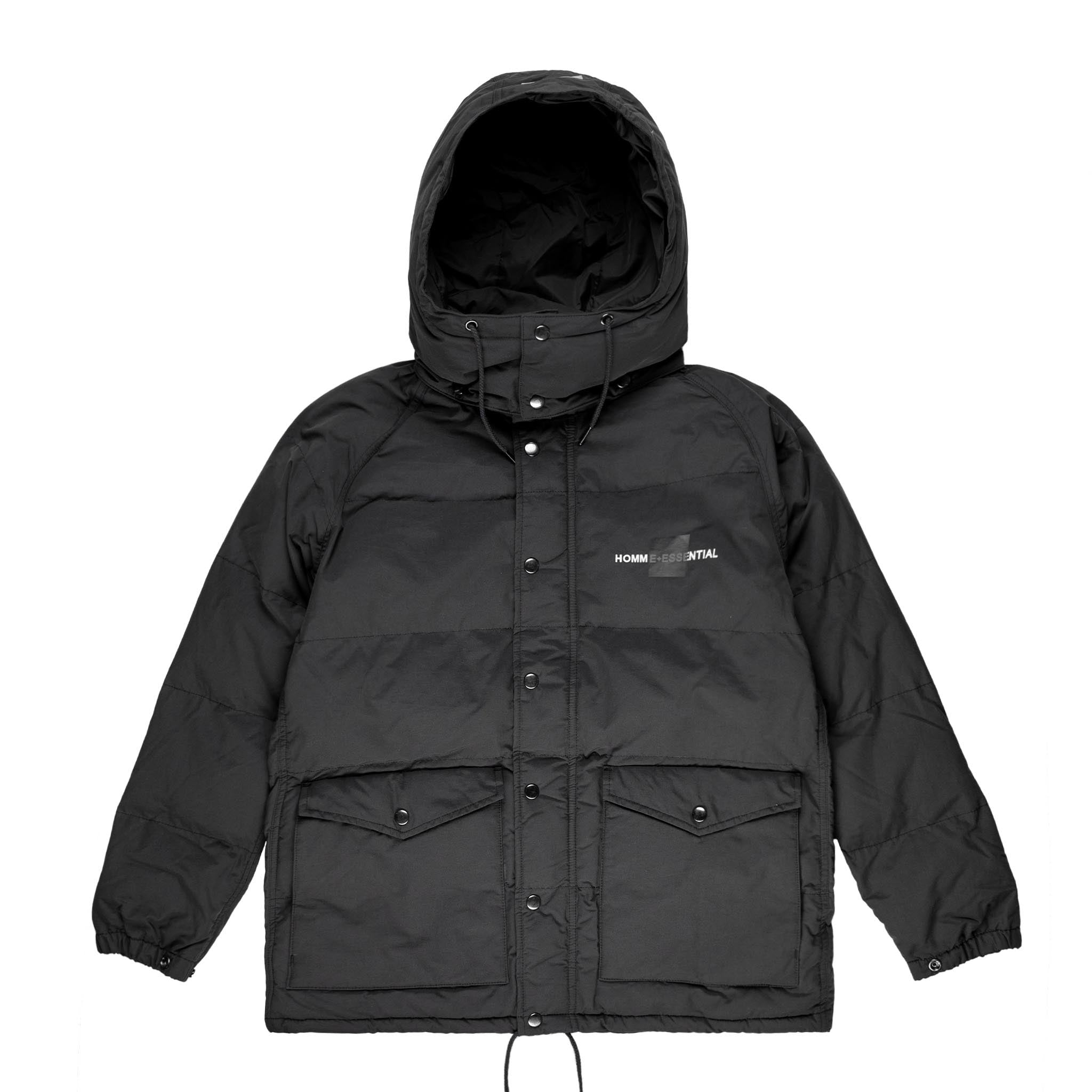 HOMME+ 'ESSENTIAL' Quilted Puffer Jacket Black