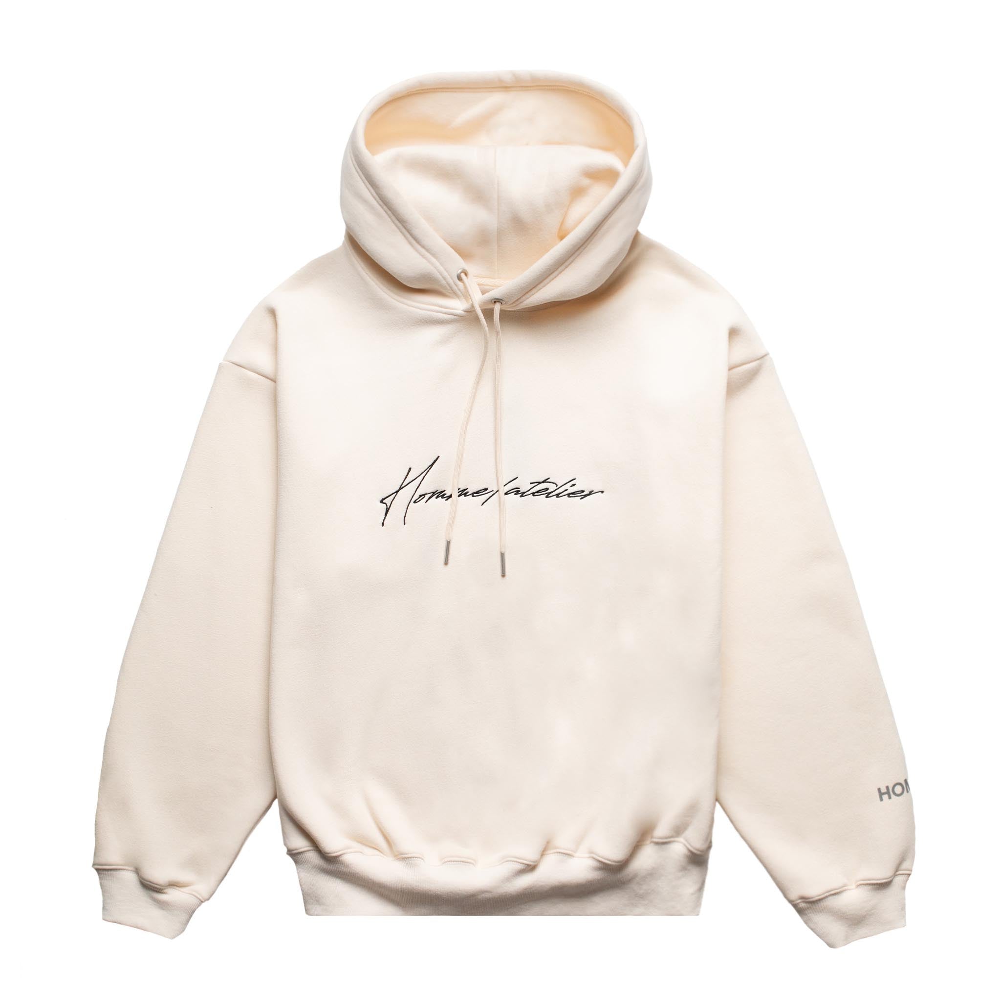 HOMME+ Heavyweight Atelier Embroidery Hoodie Off White