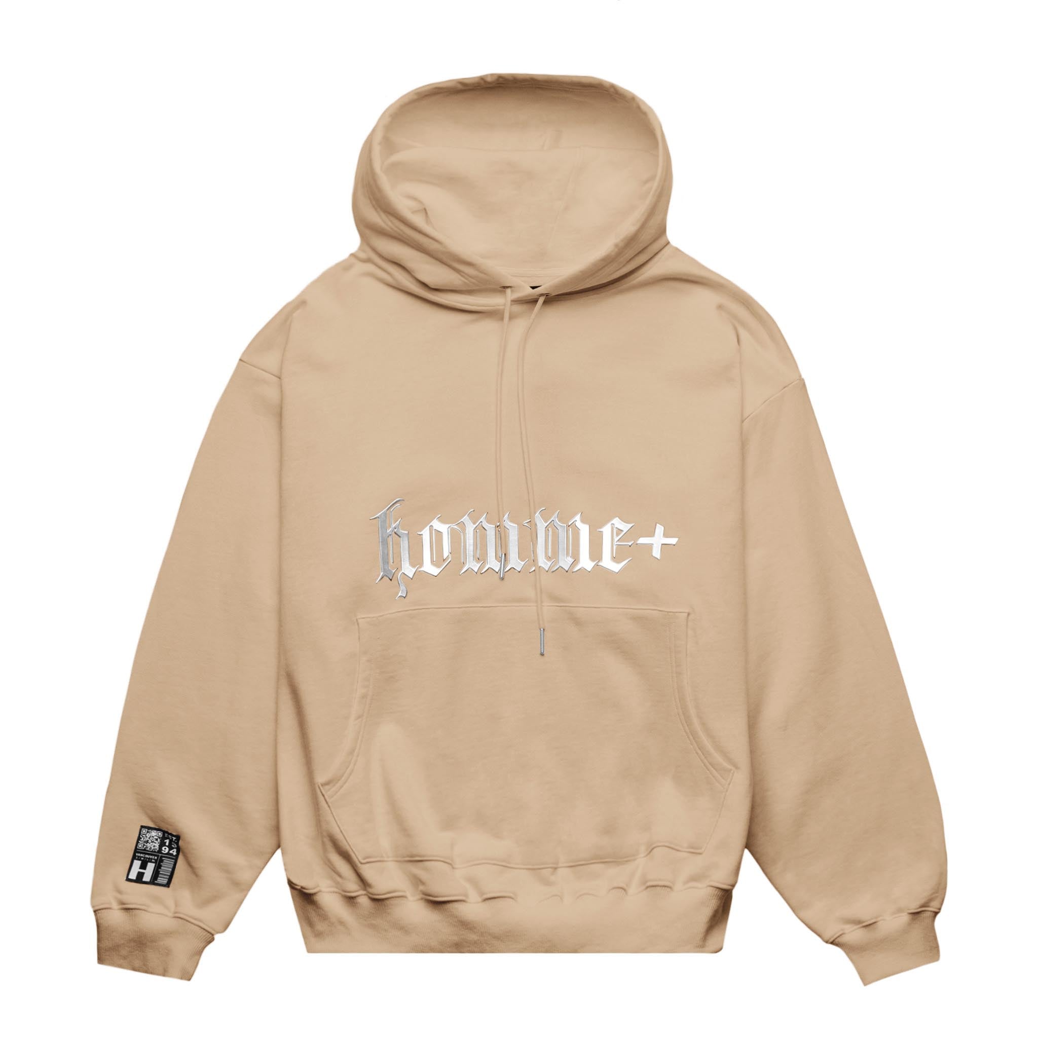 HOMME+ Chrome Font Hoodie Sand