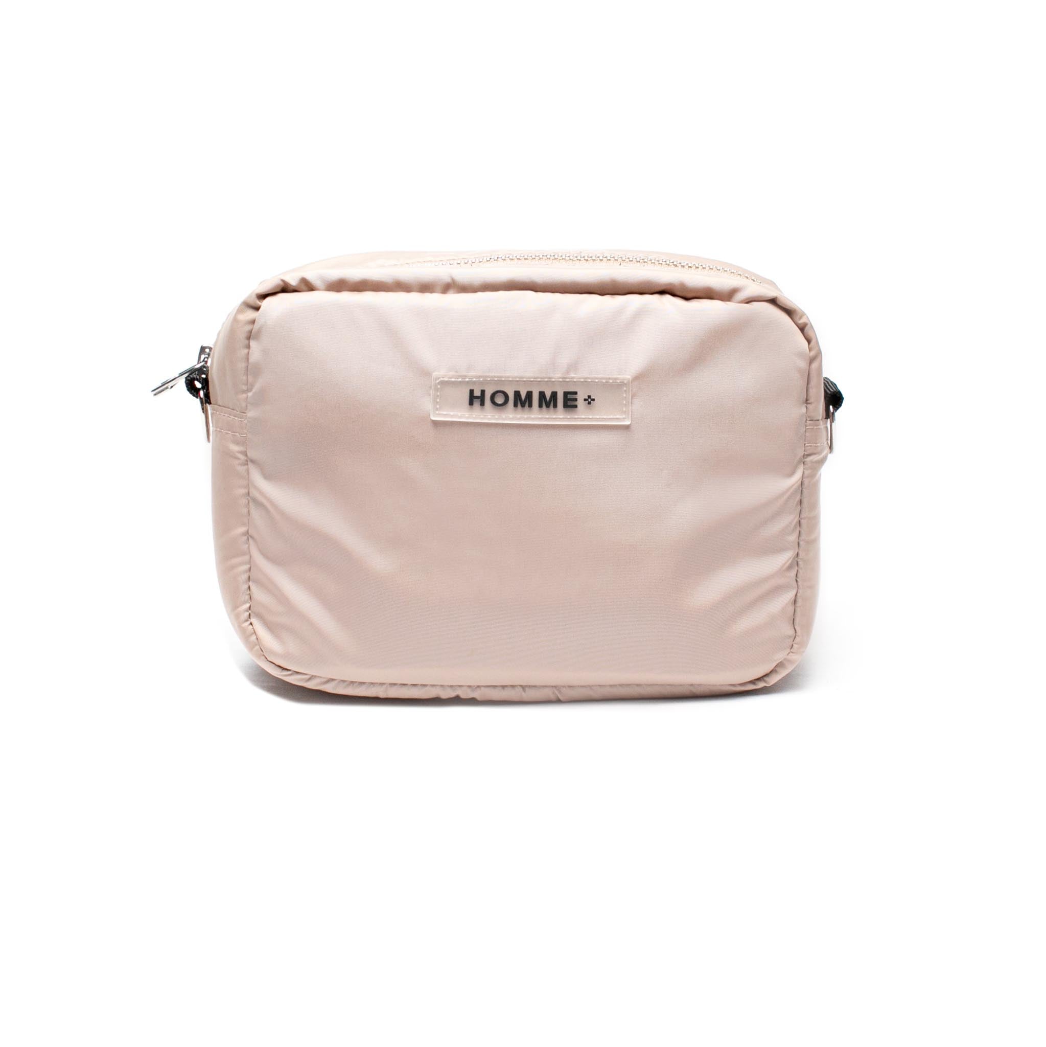 HOMME+ Rubber Logo Side Bag Beige