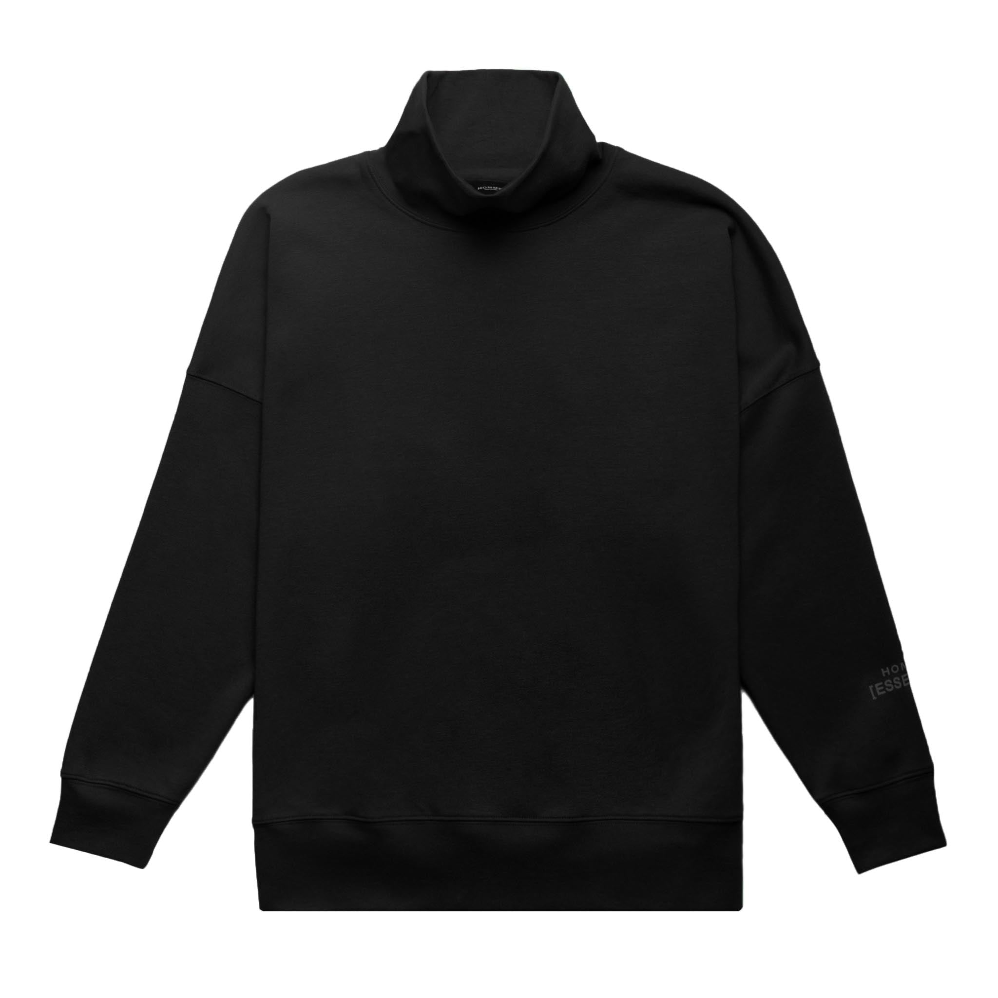 HOMME+ 'ESSENTIAL' Mockneck Sweatshirt Black