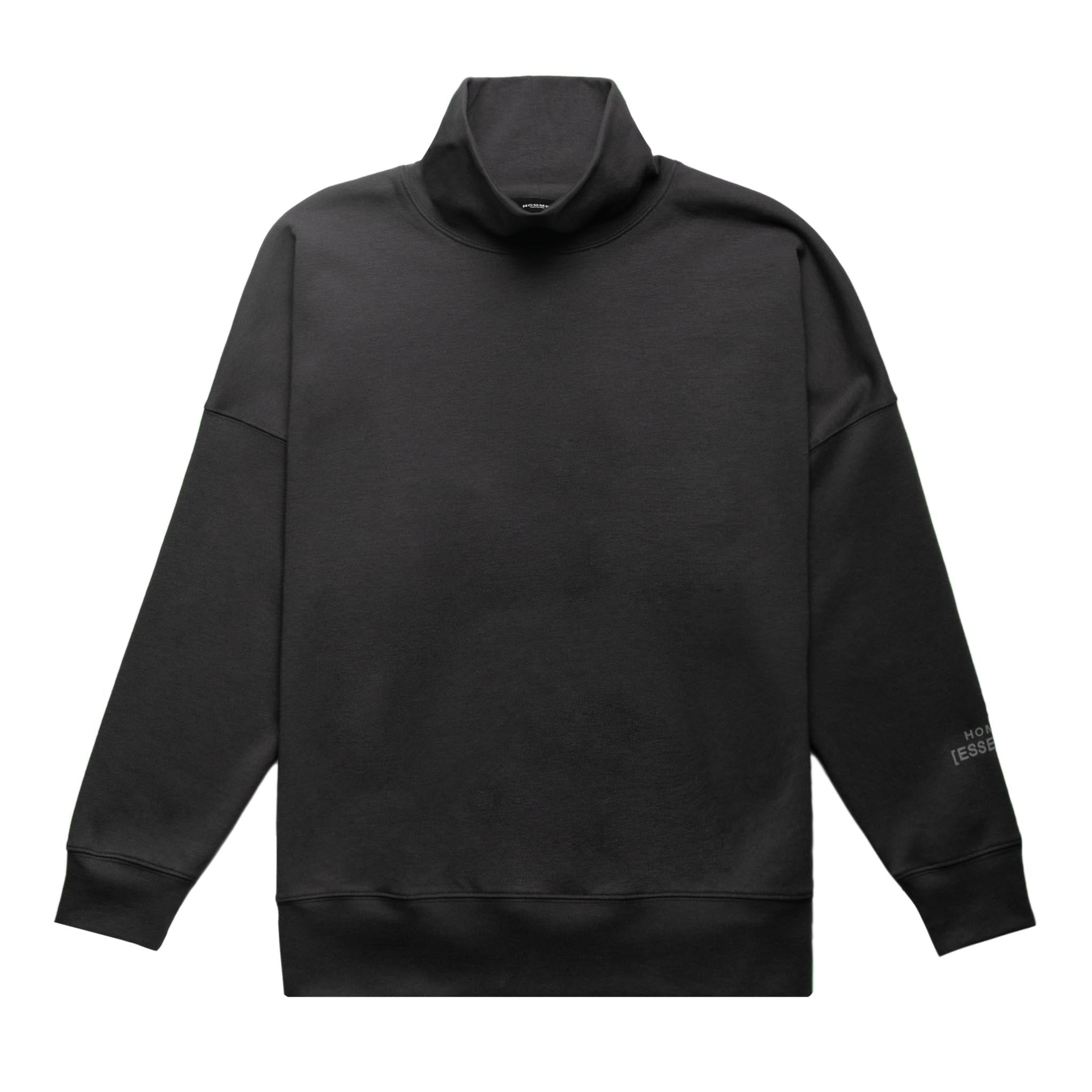 HOMME+ 'ESSENTIAL' Mockneck Sweatshirt Charcoal