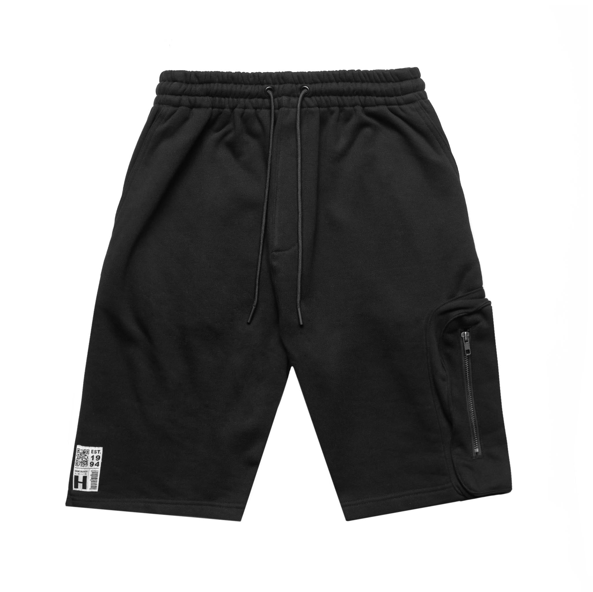 HOMME+ Single Zip Cargo Pocket Shorts Black