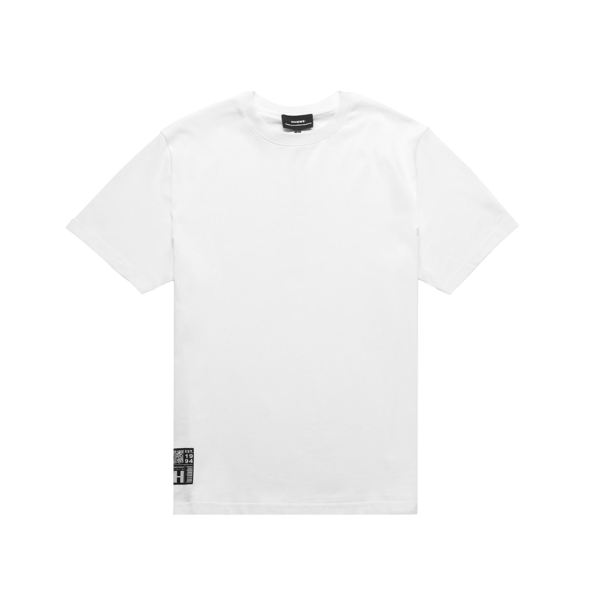 HOMME+  QR Code Rubber Patch Tee White