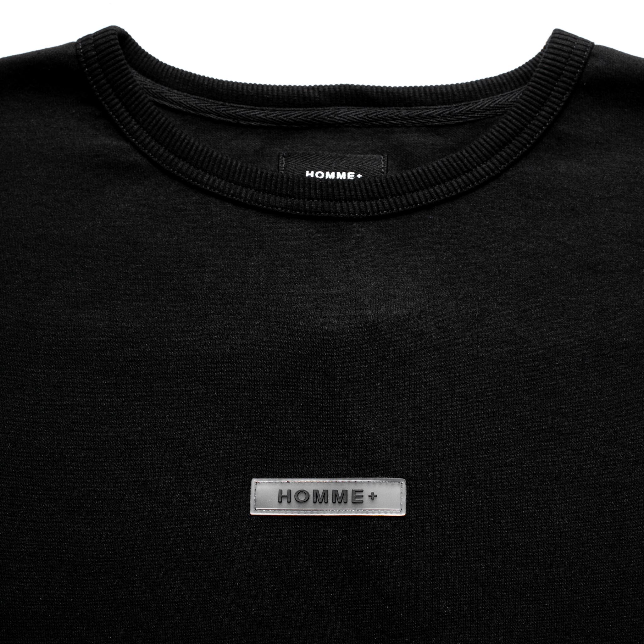 HOMME+ 'ESSENTIAL' Rubber Logo Big Tee Black/Black