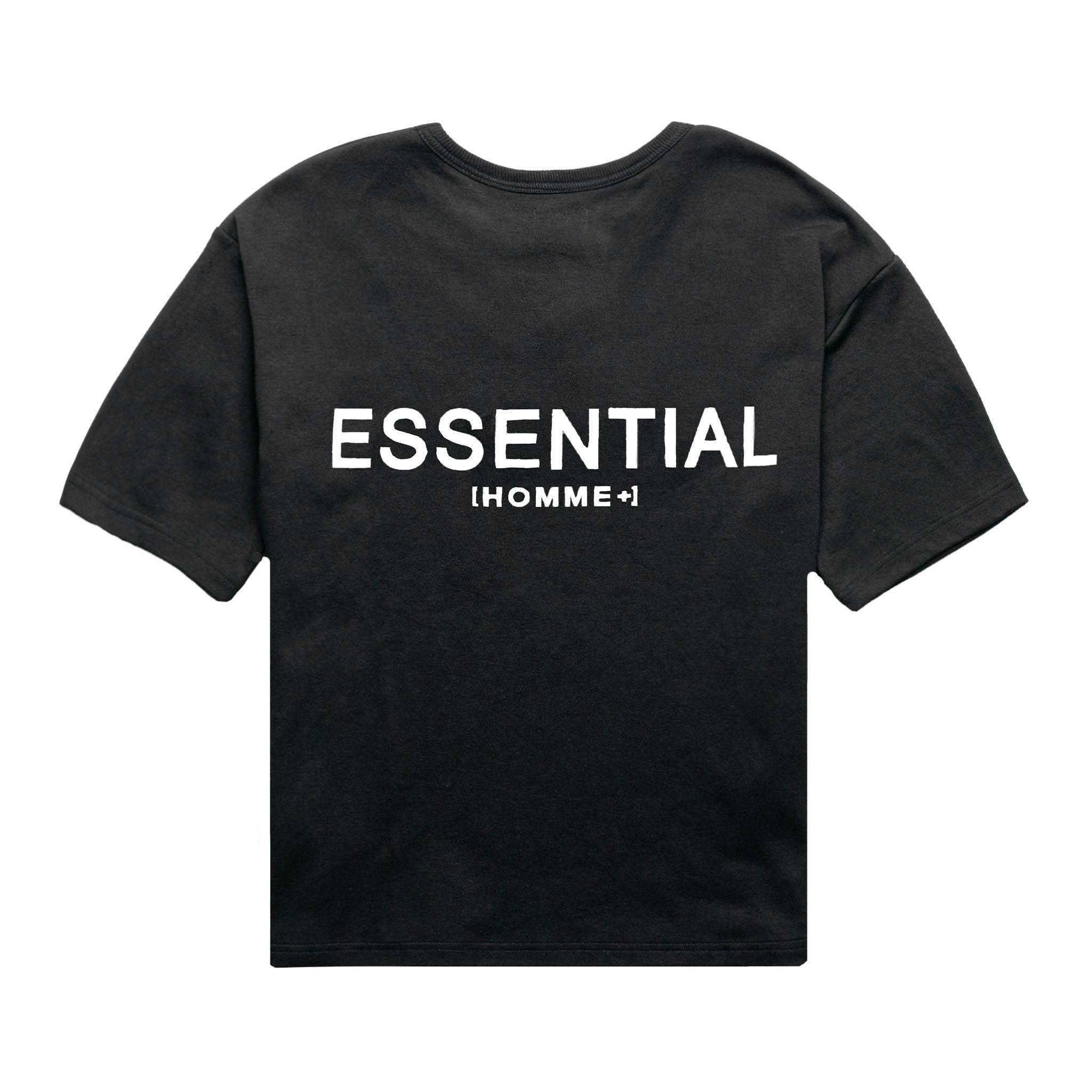 HOMME+ 'ESSENTIAL' Rubber Logo Big Tee Black/White