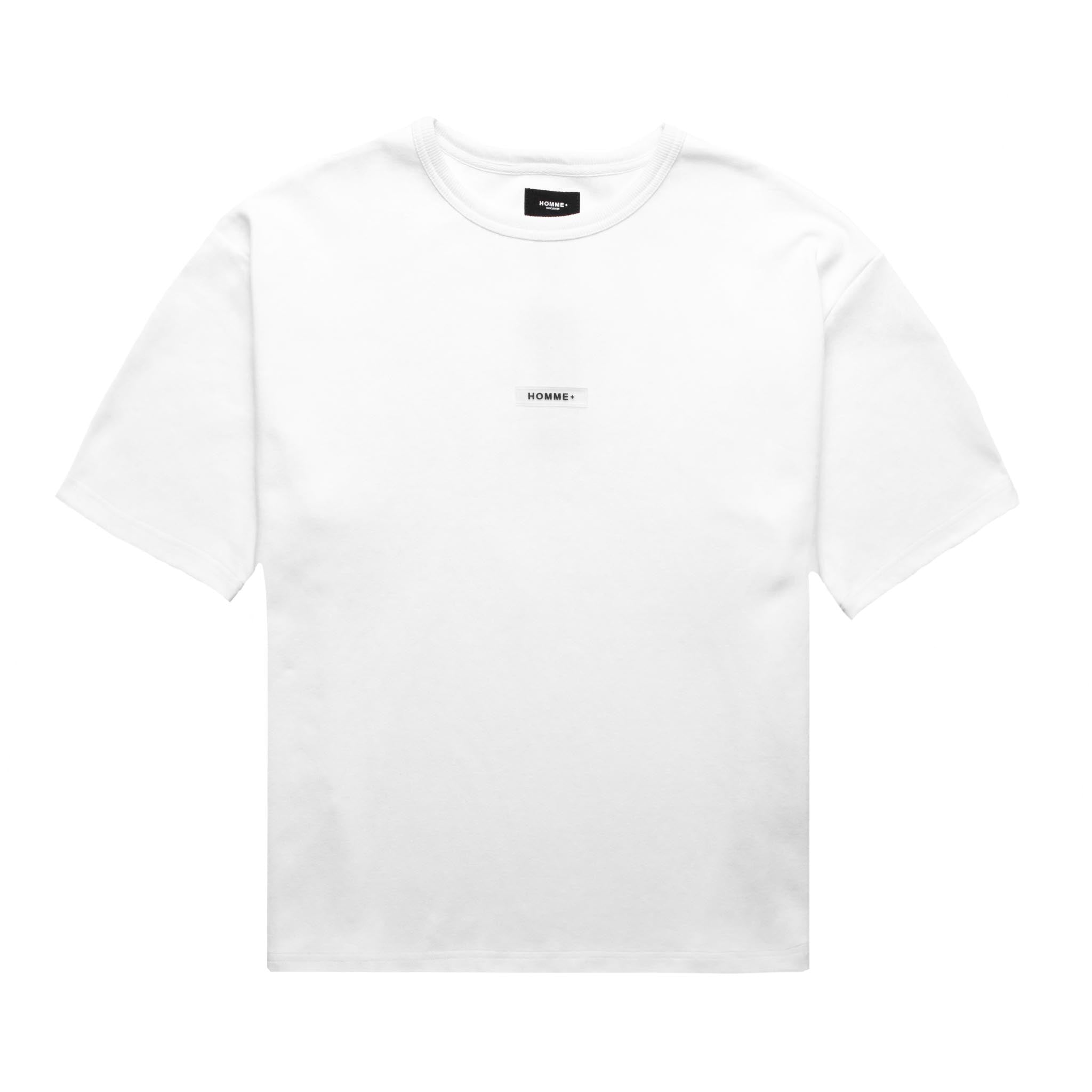 HOMME+ 'ESSENTIAL' Rubber Logo Big Tee White