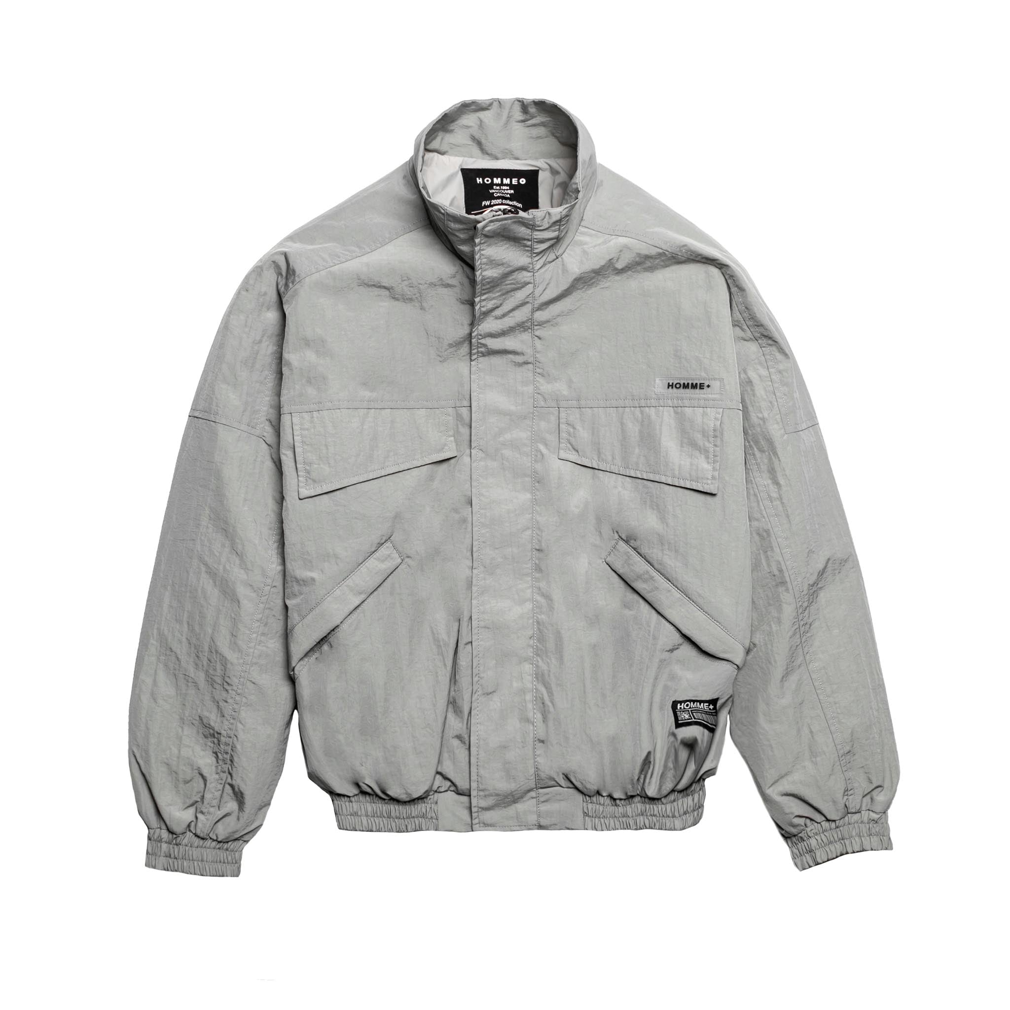 HOMME+ Quilted Bomber Grey