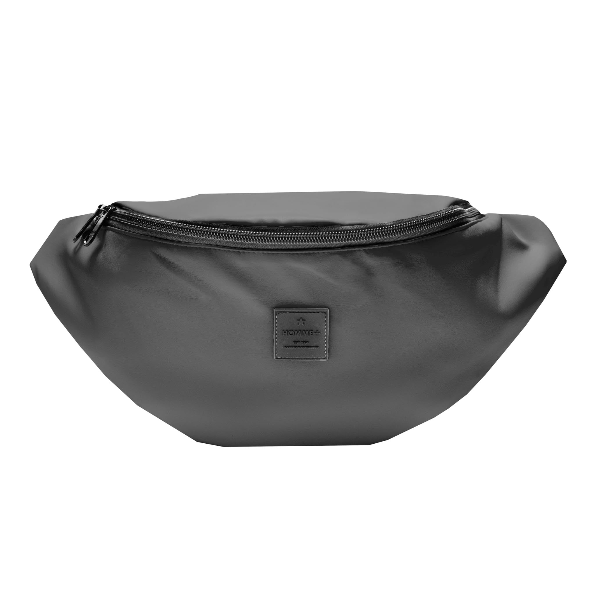 HOMME+ Rubber Patch PU Fanny Pack Grey