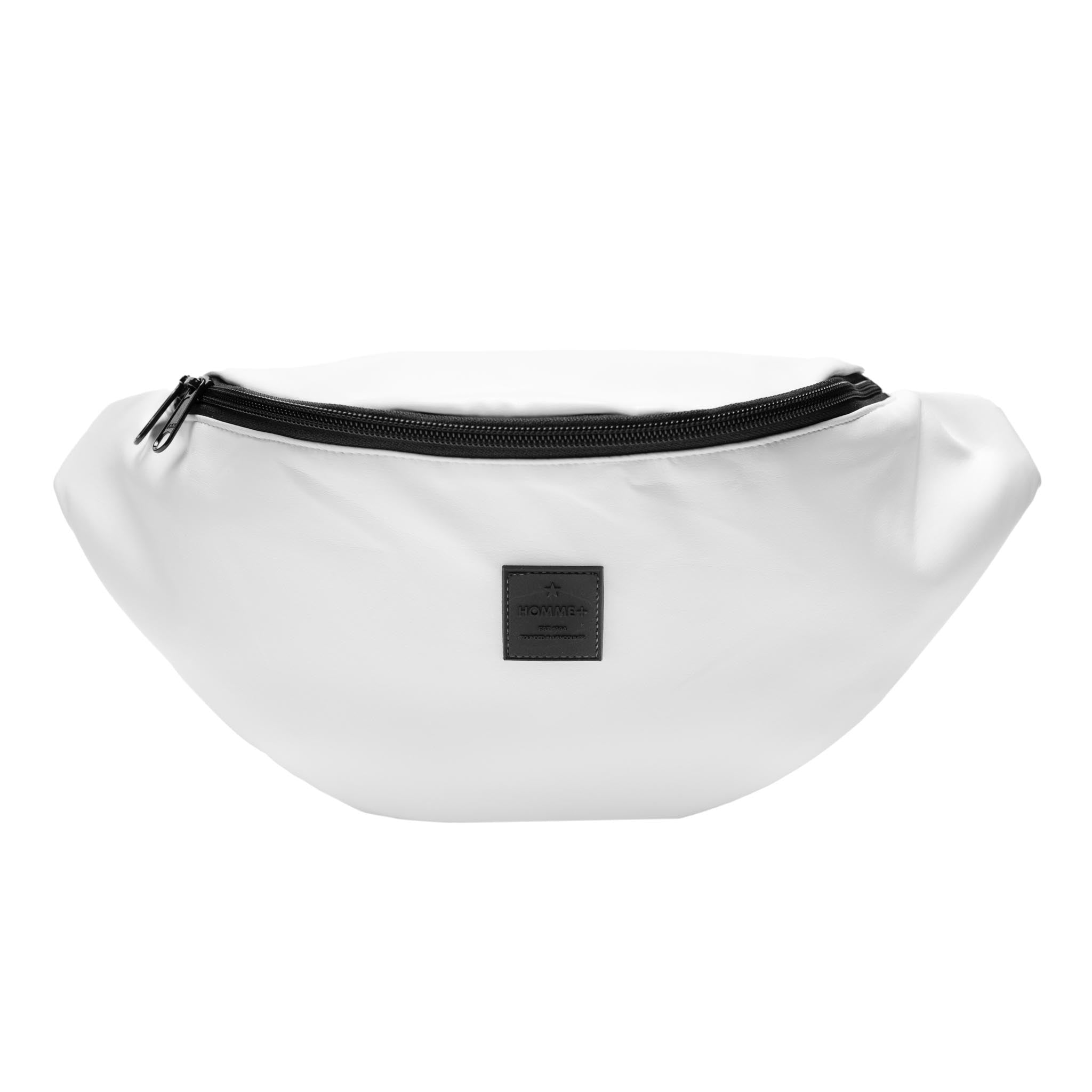 HOMME+ Rubber Patch PU Fanny Pack White