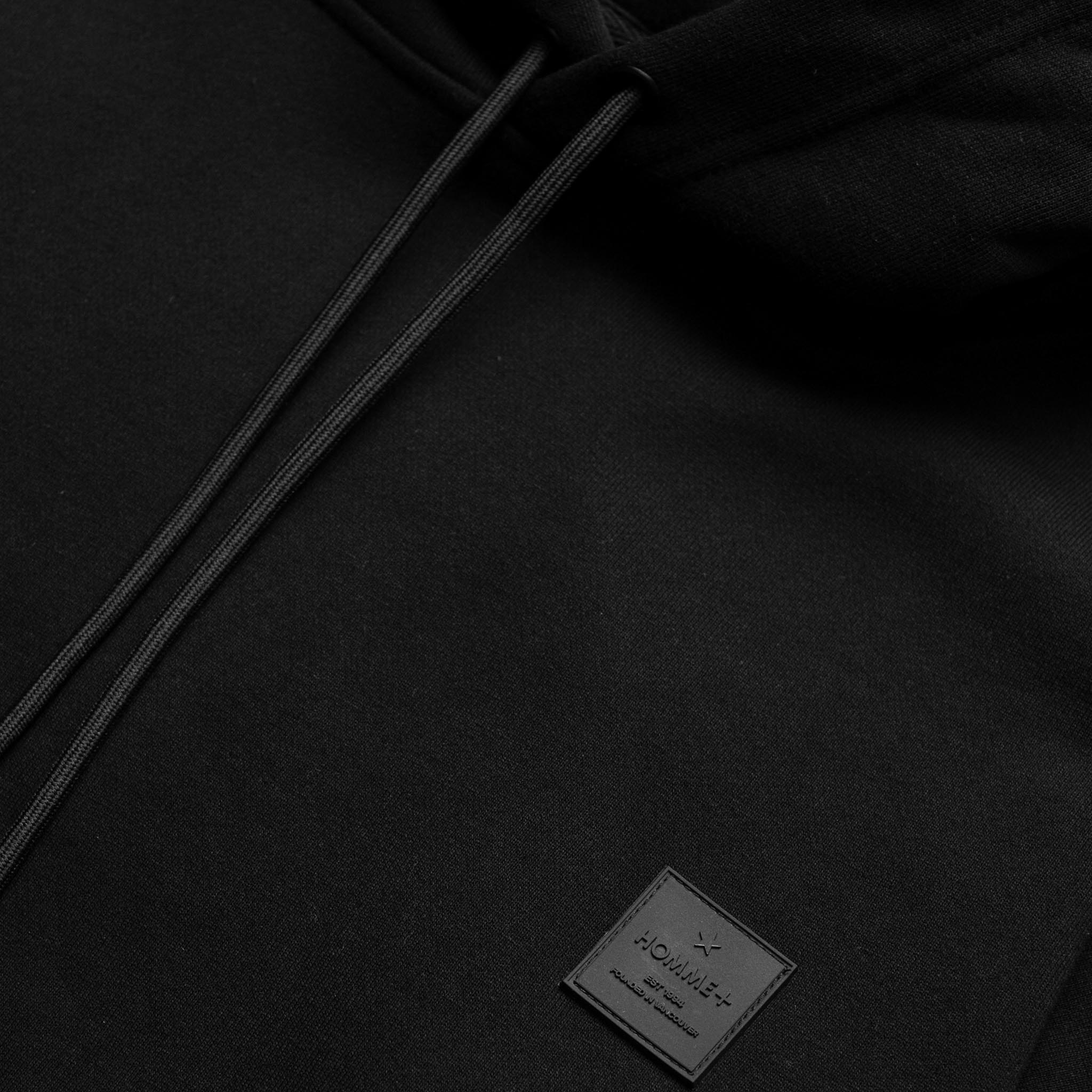 HOMME+ Rubber Patch Hoodie Black