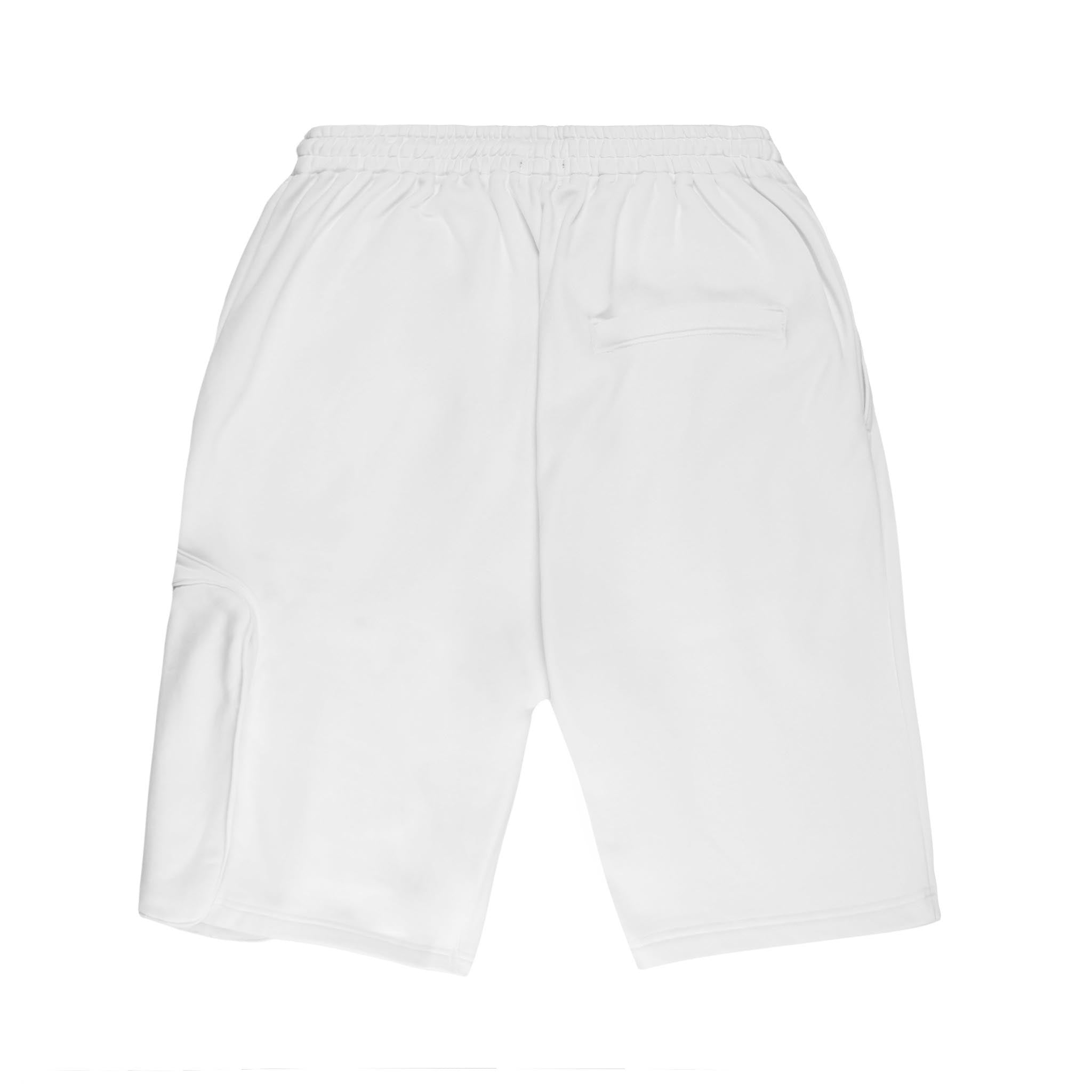 HOMME+ Single Zip Cargo Pocket Shorts White