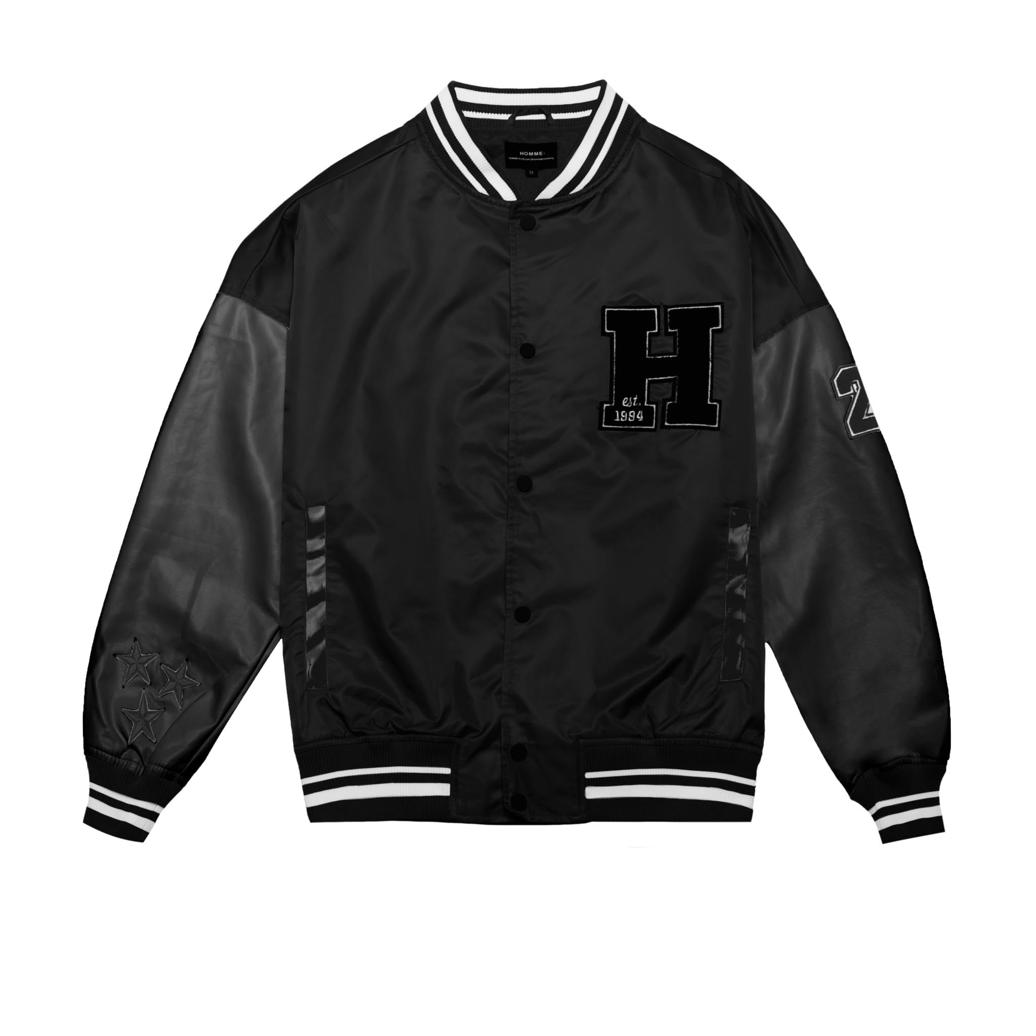 HOMME+ Varsity Jacket Black/Black