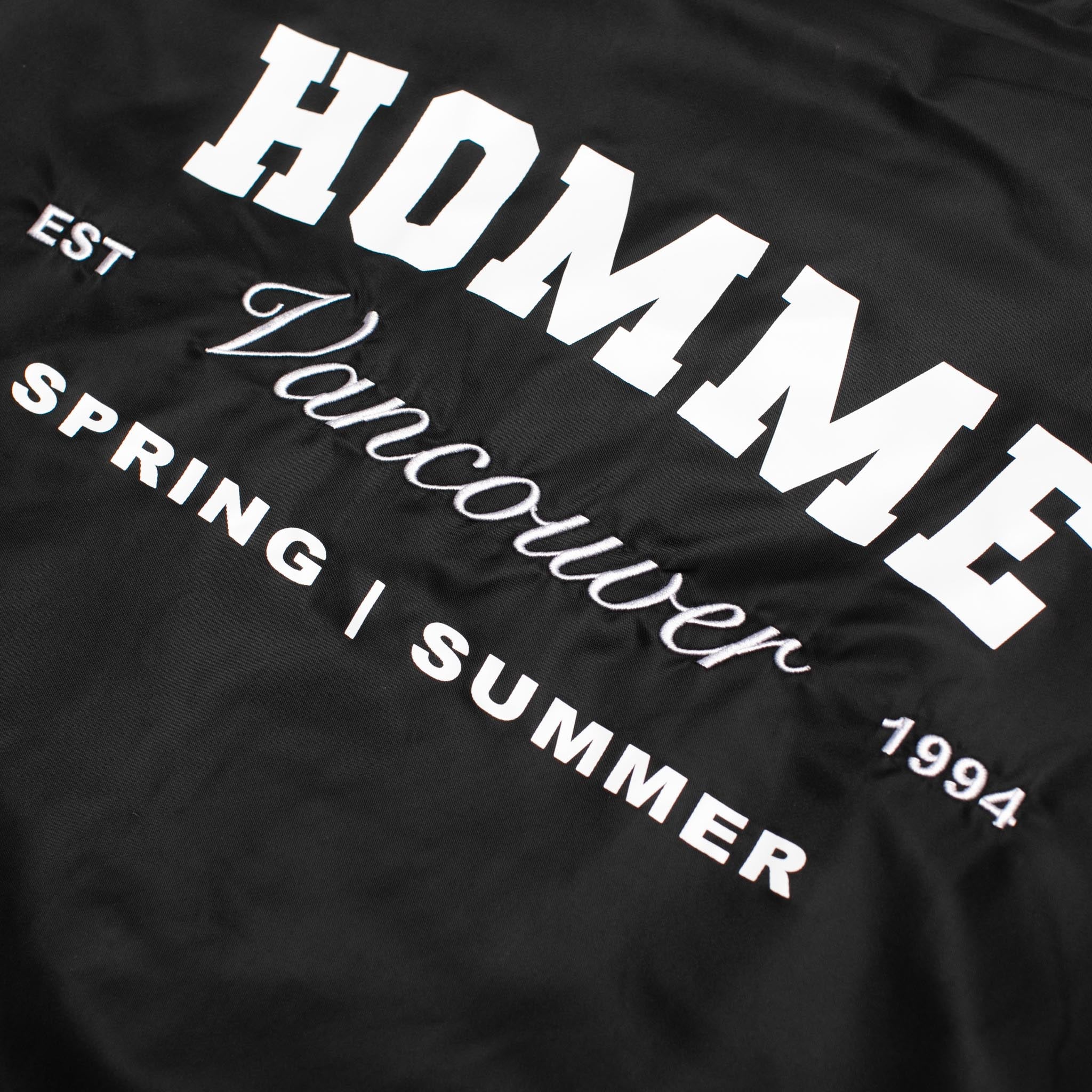 HOMME+ Varsity Jacket Black/White