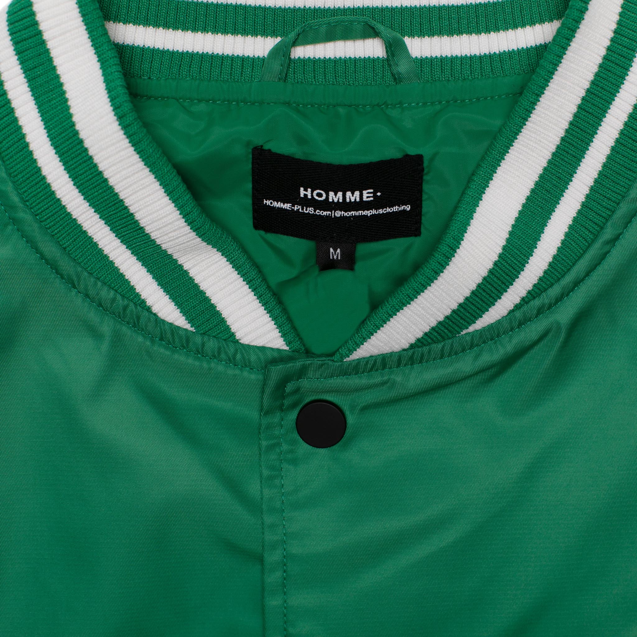 HOMME+ Varsity Jacket Green/White
