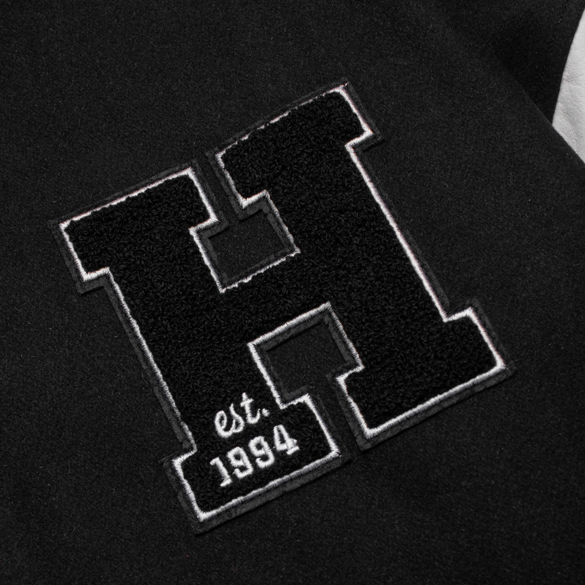 HOMME+ Wool Varsity Jacket Black/White & SNEAKERBOX