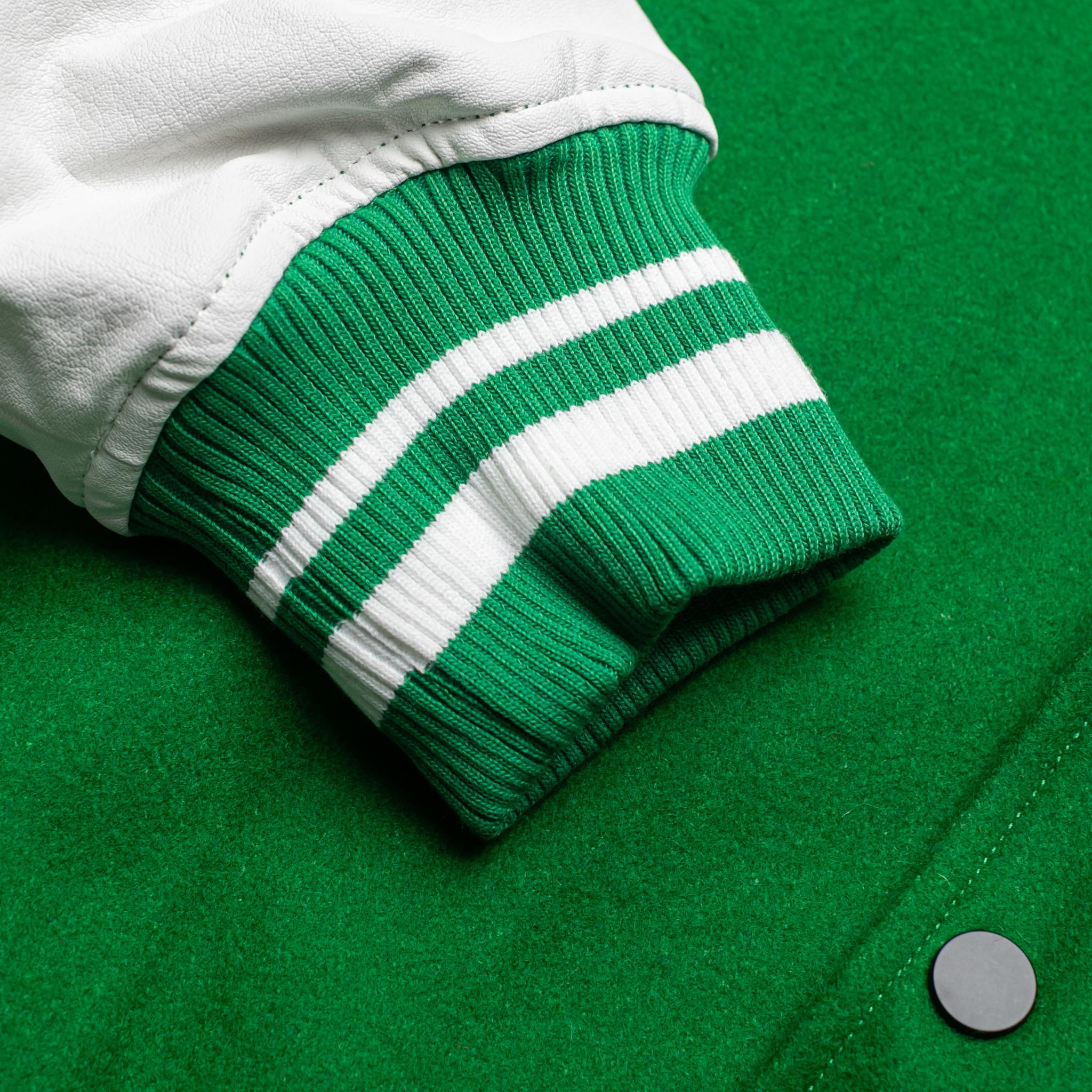 HOMME+ Wool Varsity Jacket Green/White