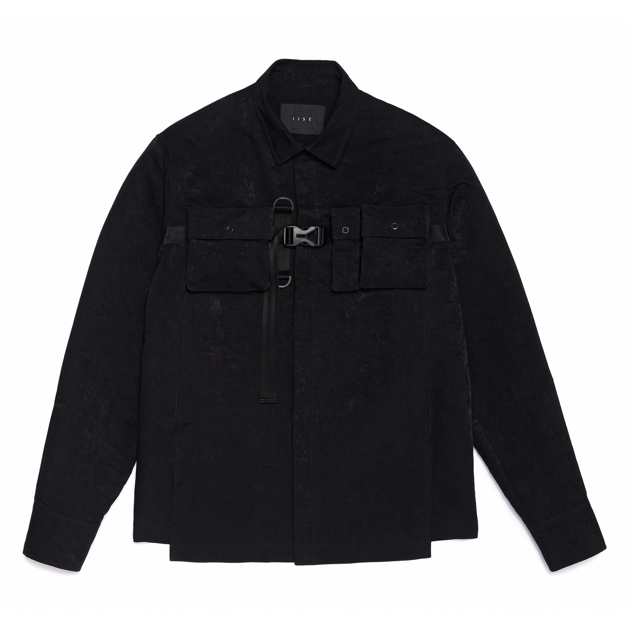 IISE Utility Long Sleeve Overshirt Black